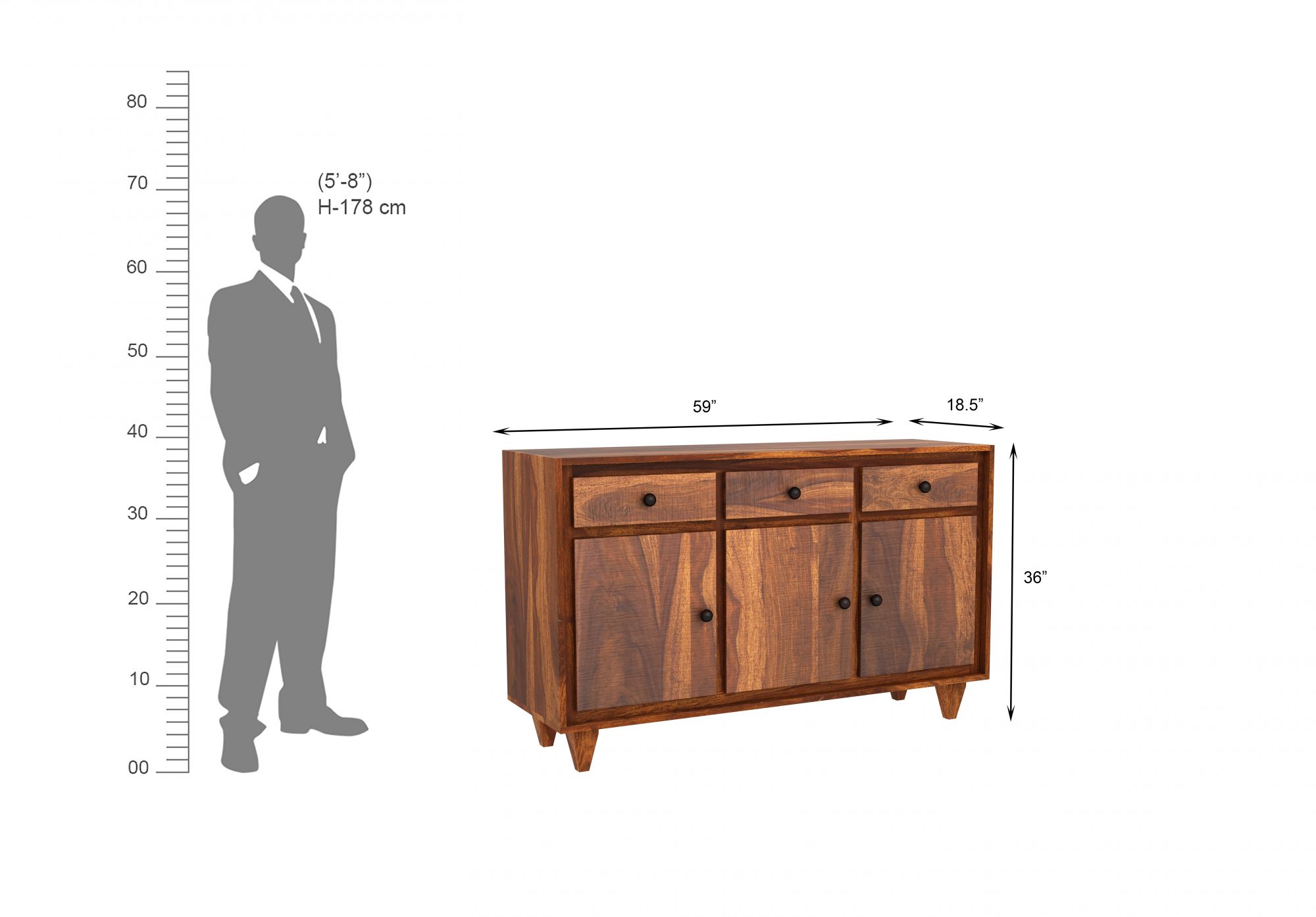 Regal Wooden Chest of Drawers