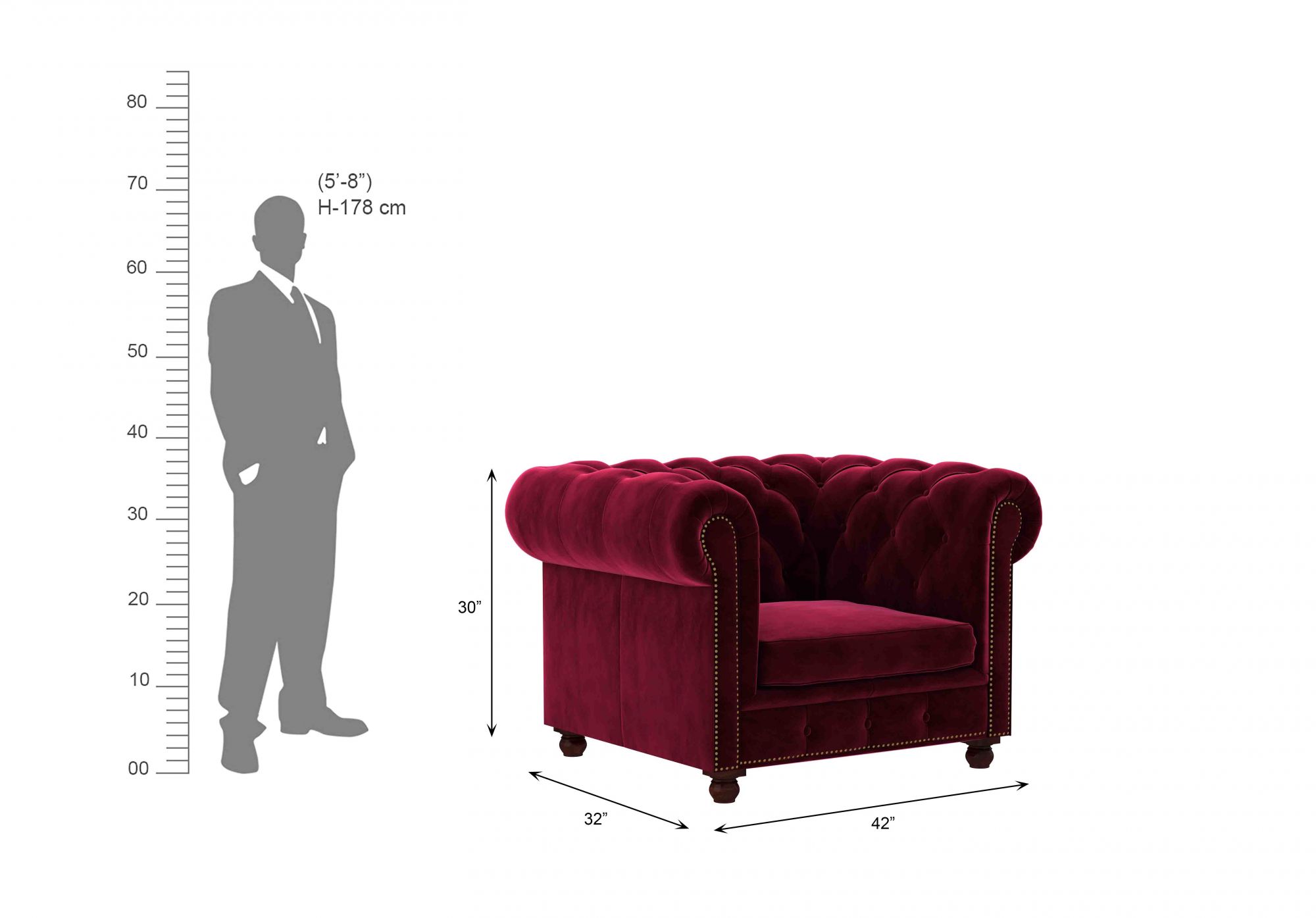 Windsor Burgandy 7 Seater Sofa Set 3211