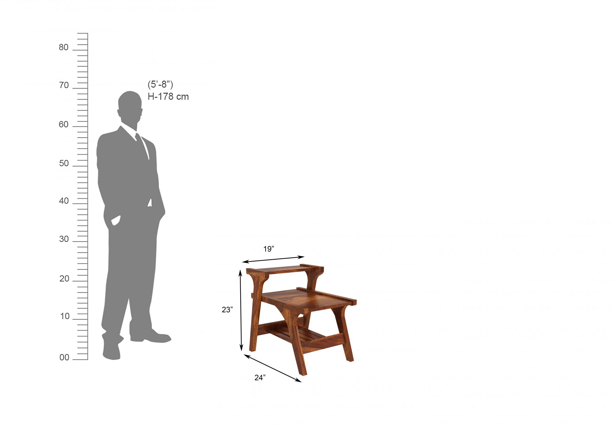 Lofty Wooden Coffee Table Walnut Finish