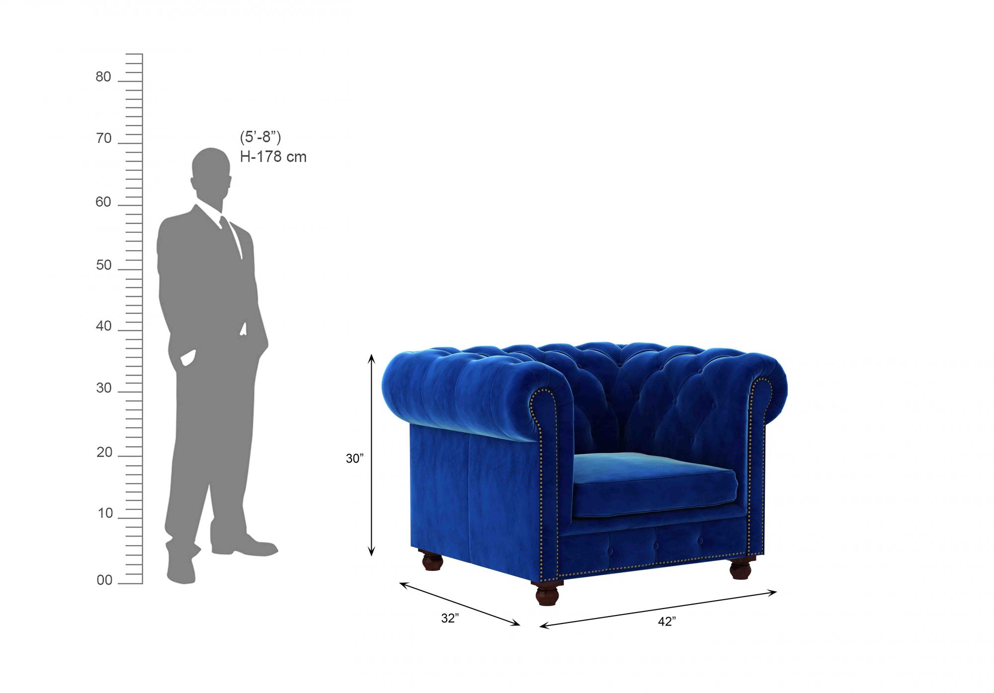 Windsor Blue 7 Seater Sofa Set