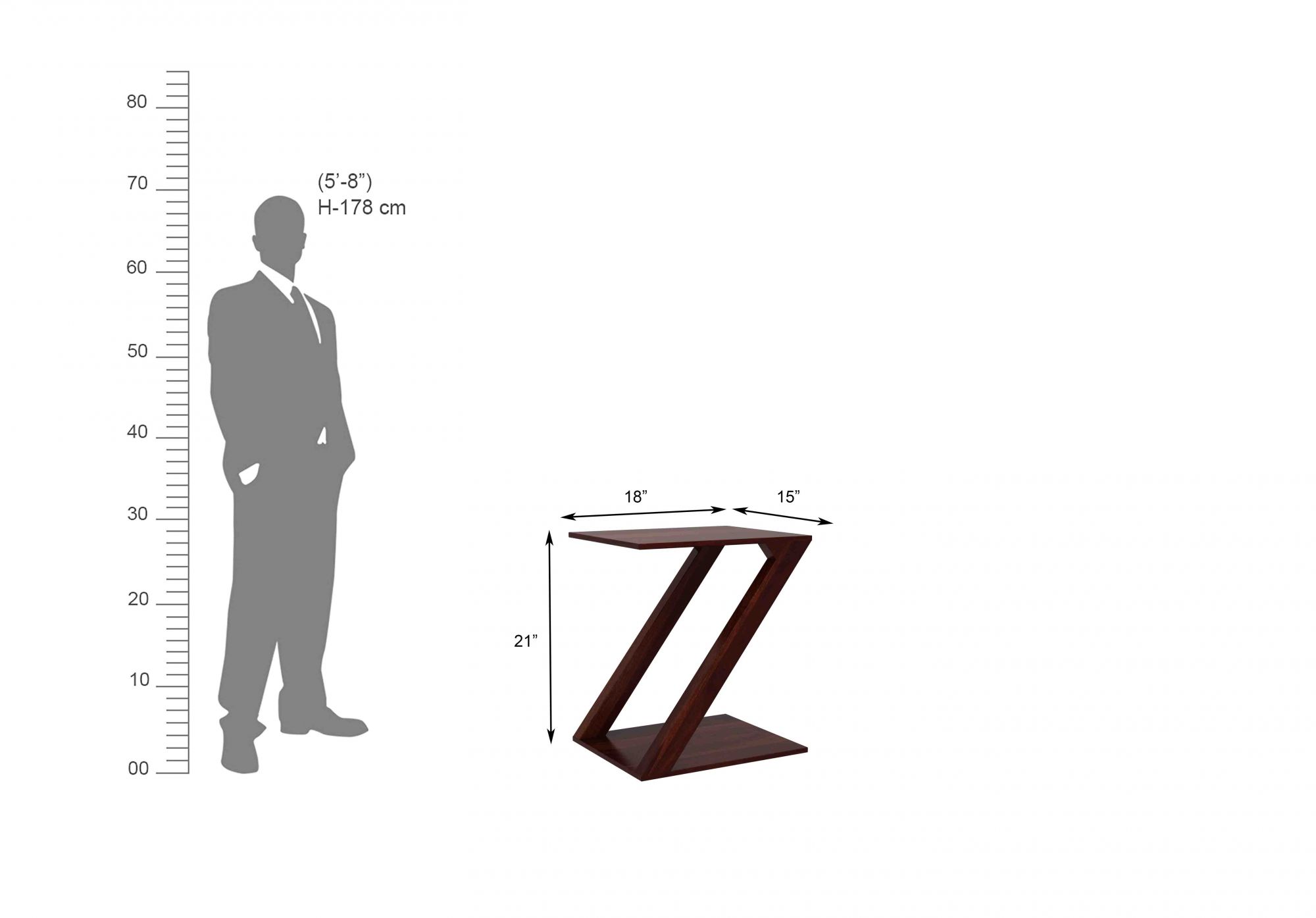 Z Wooden Side Table