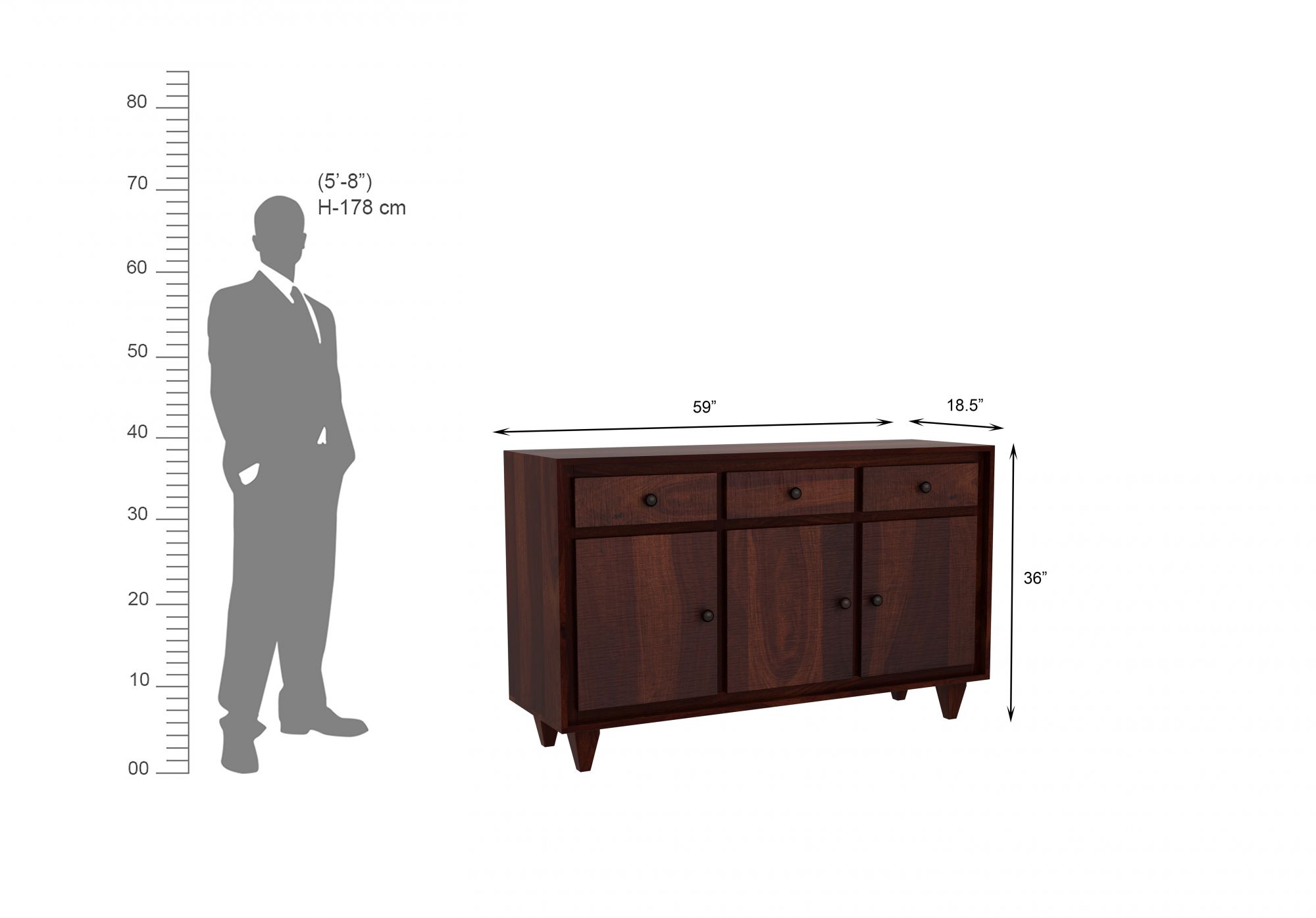 Regal Wooden Chest of Drawers