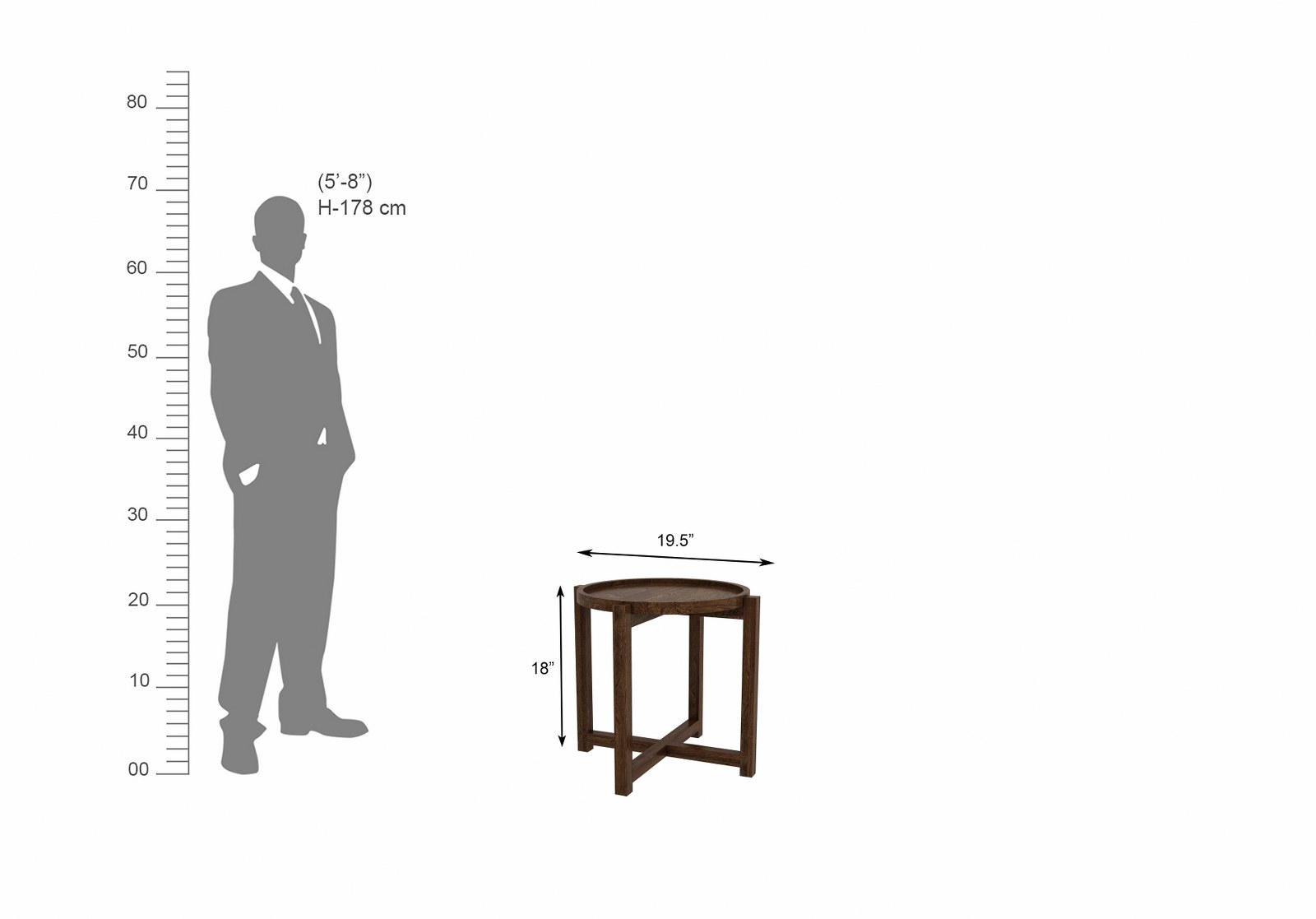 Tray Wooden Center Table Teak Finish