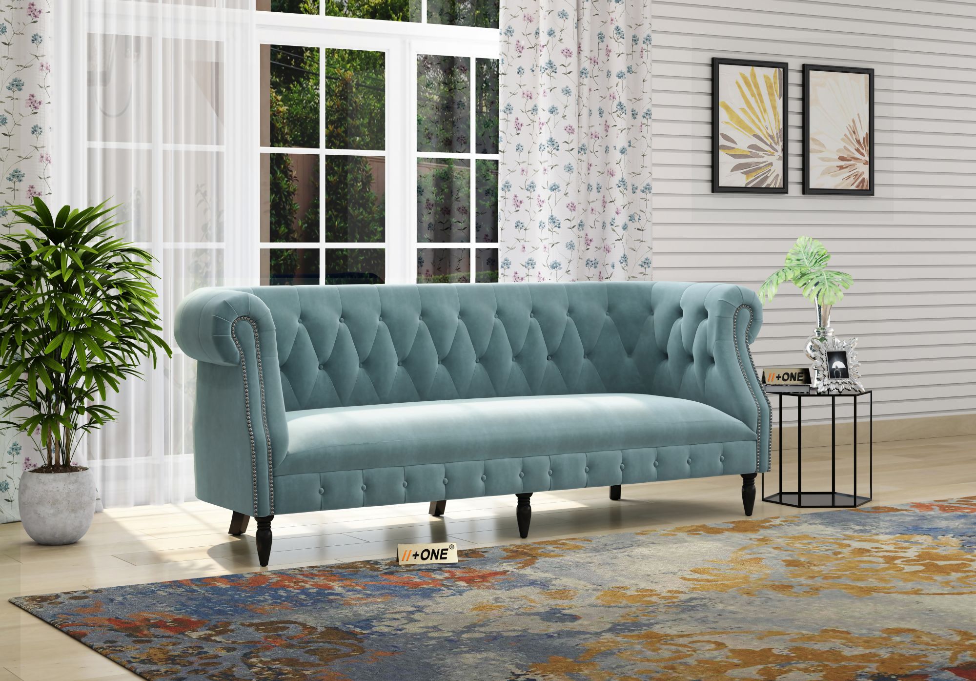Baron Dusk Blue 3 Seater Sofa