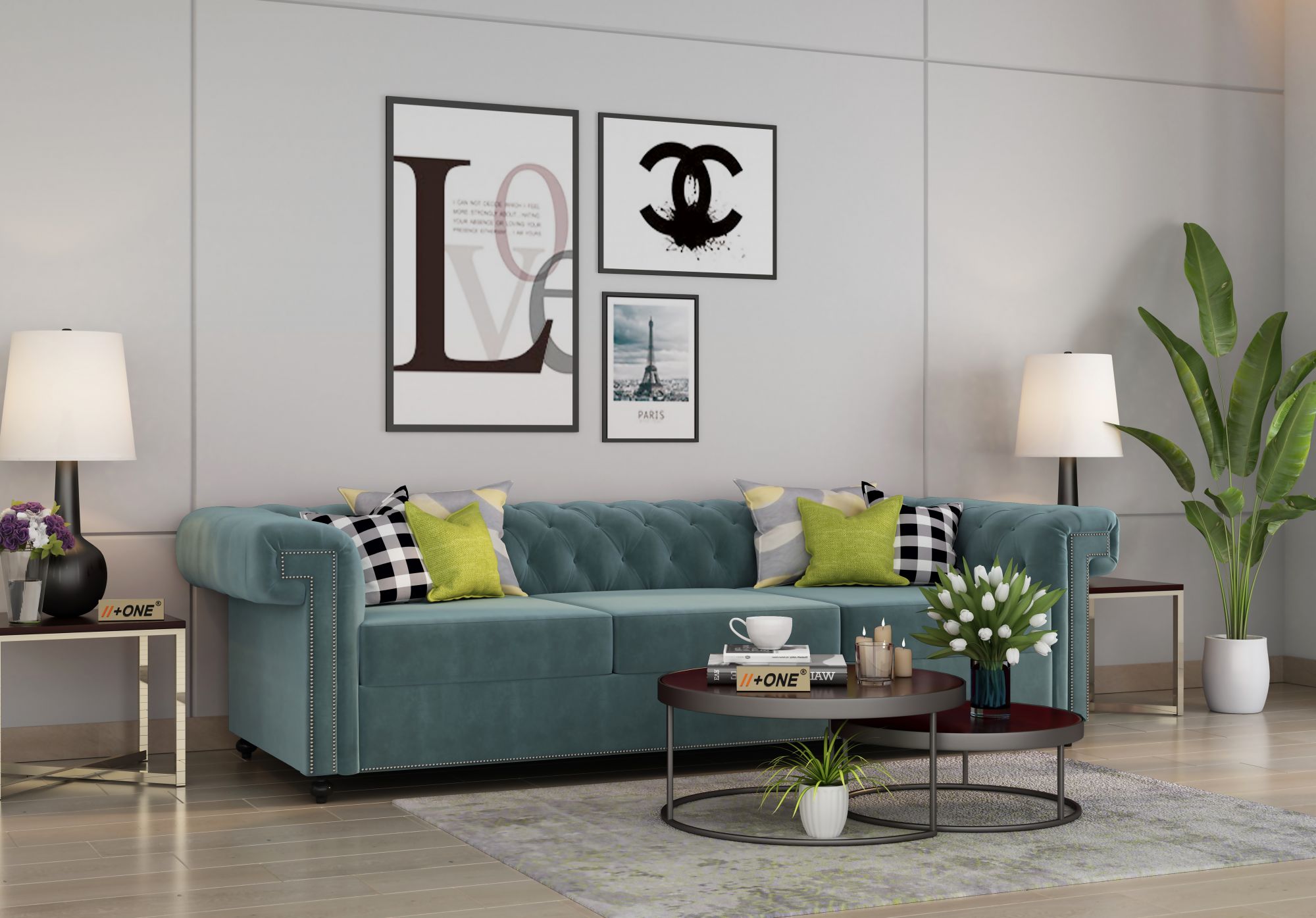 Octa Dusk Blue 3 Seater Sofa