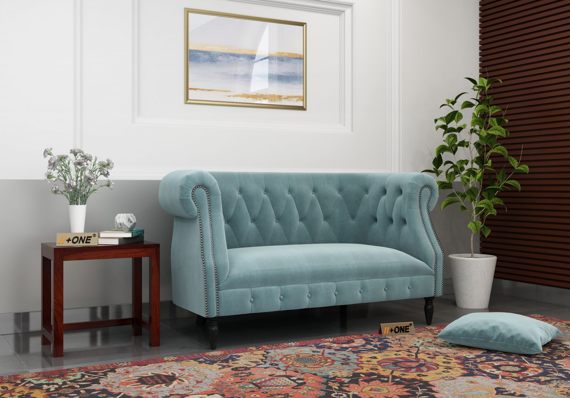 Baron Dusk Blue 2 Seater Sofa