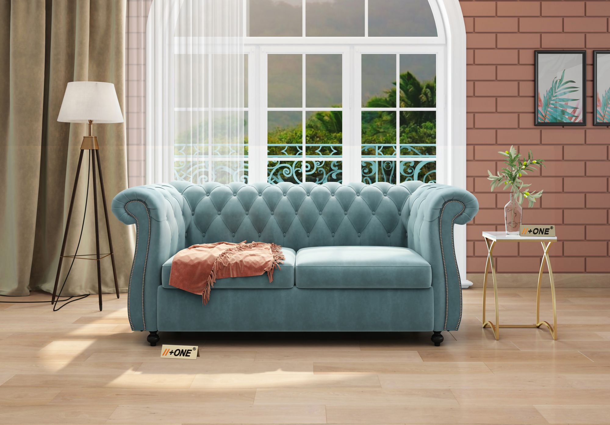 Lord Dusk Blue 2 Seater Sofa