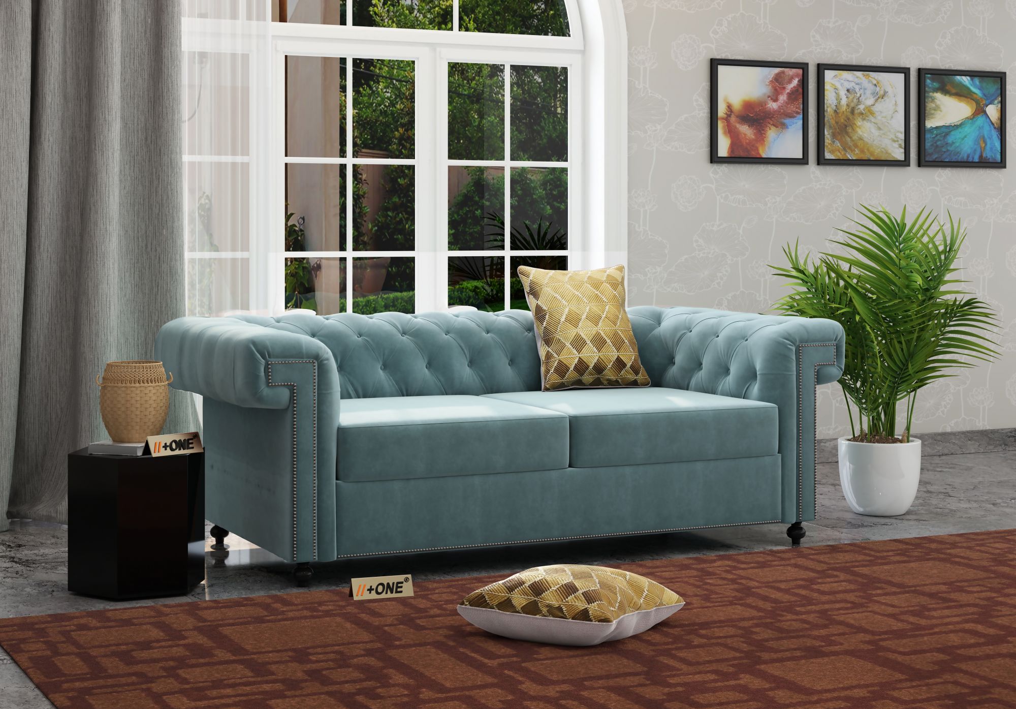 Octa Dusk Blue 2 Seater Sofa