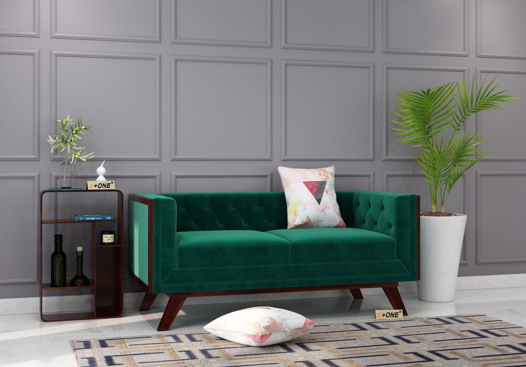 Syros Emerald Green 2 Seater Sofa