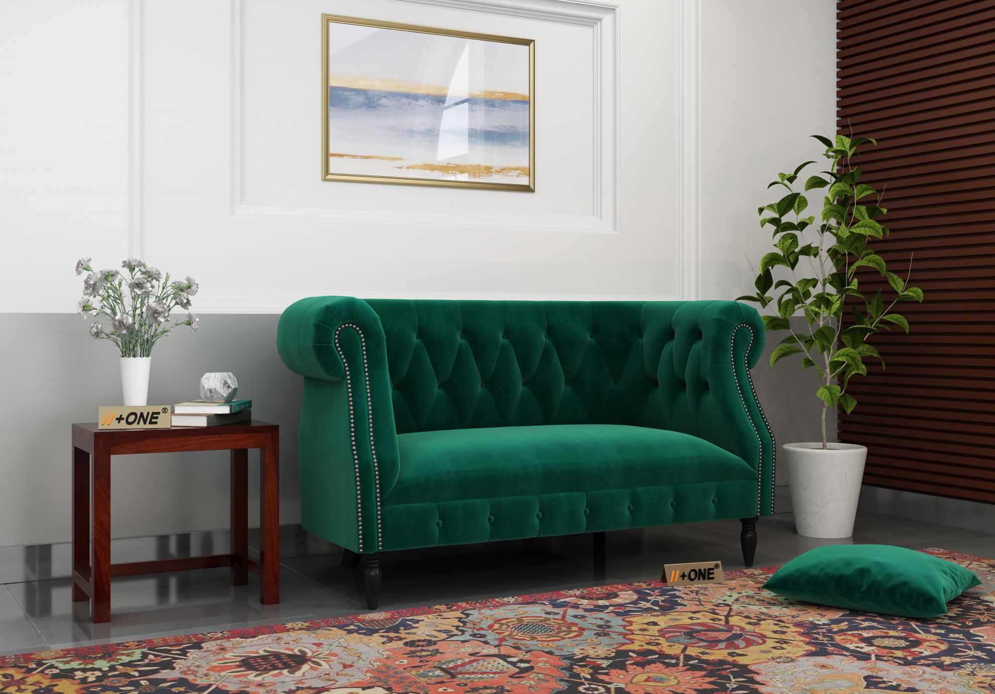 Baron Emerald Green 2 Seater Sofa