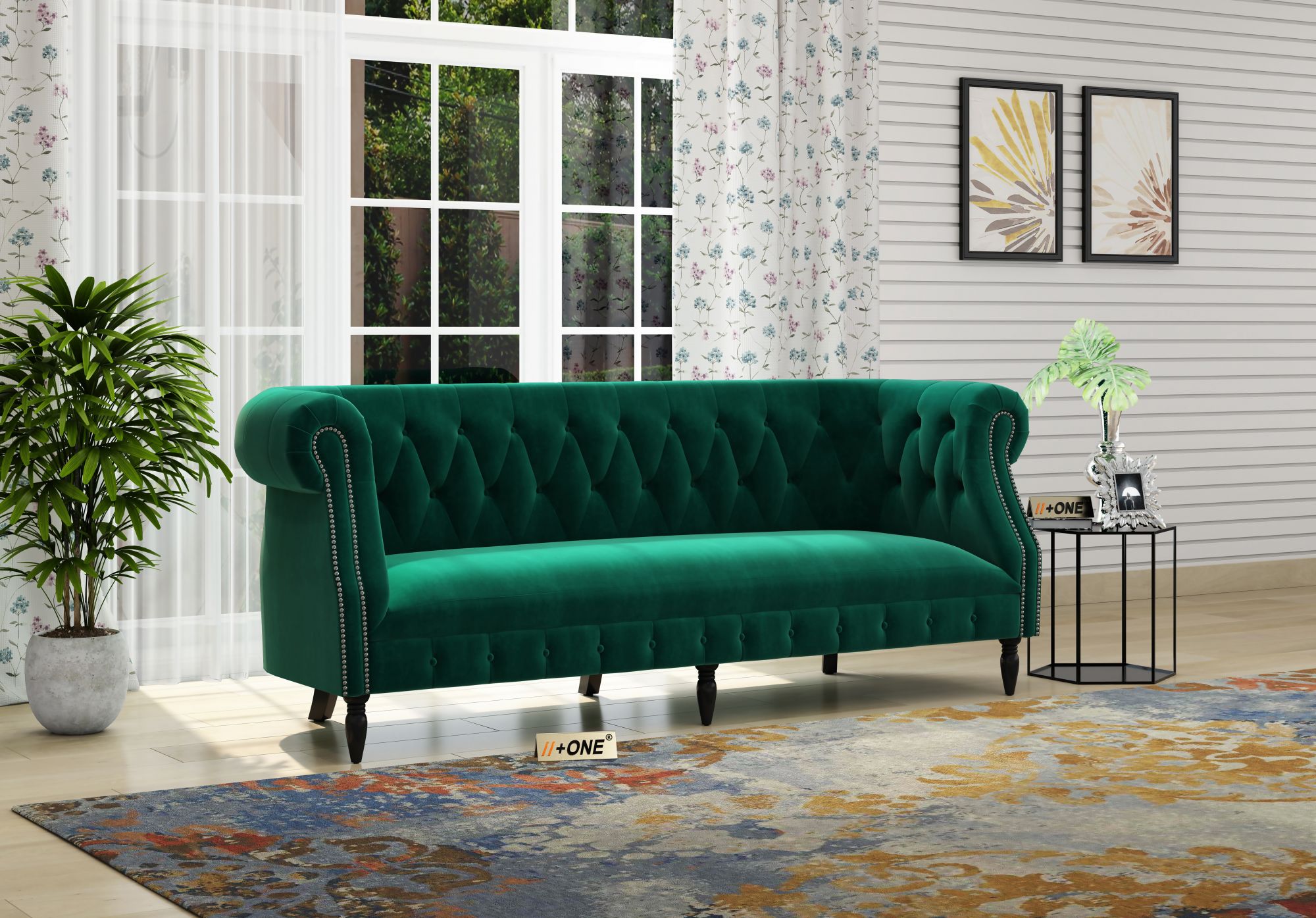 Baron Emerald Green 3 Seater Sofa