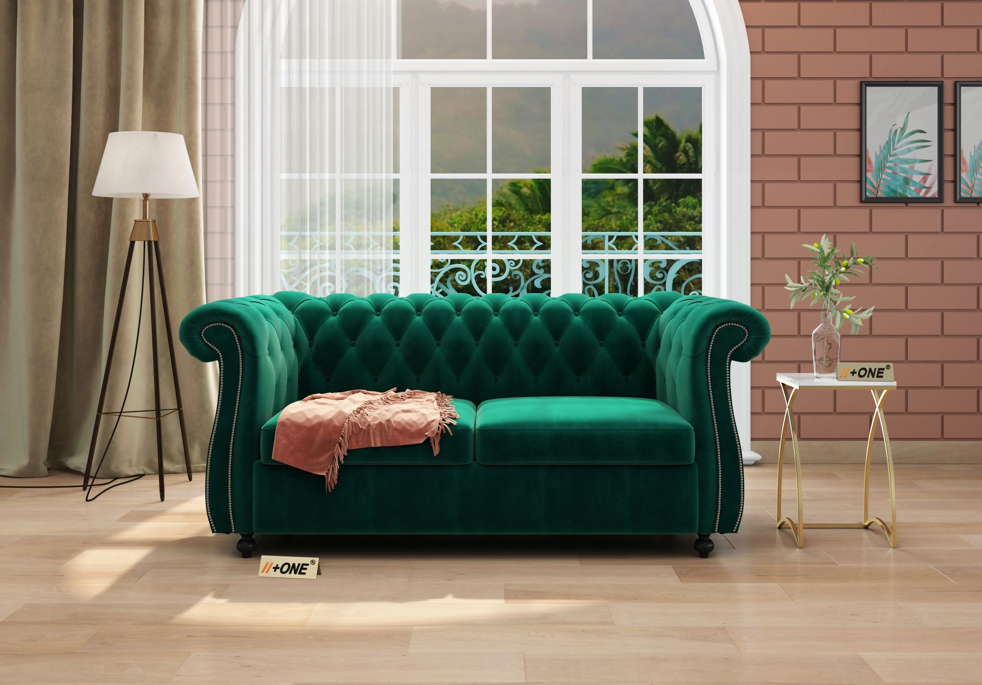 Lord Emerald Green 2 Seater Sofa