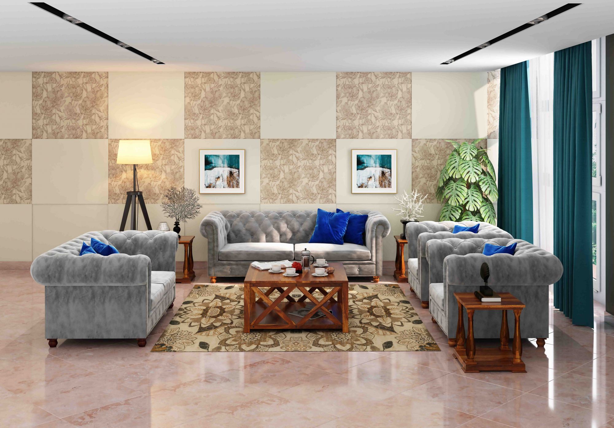 Windsor Grey 7 Seater Sofa Set