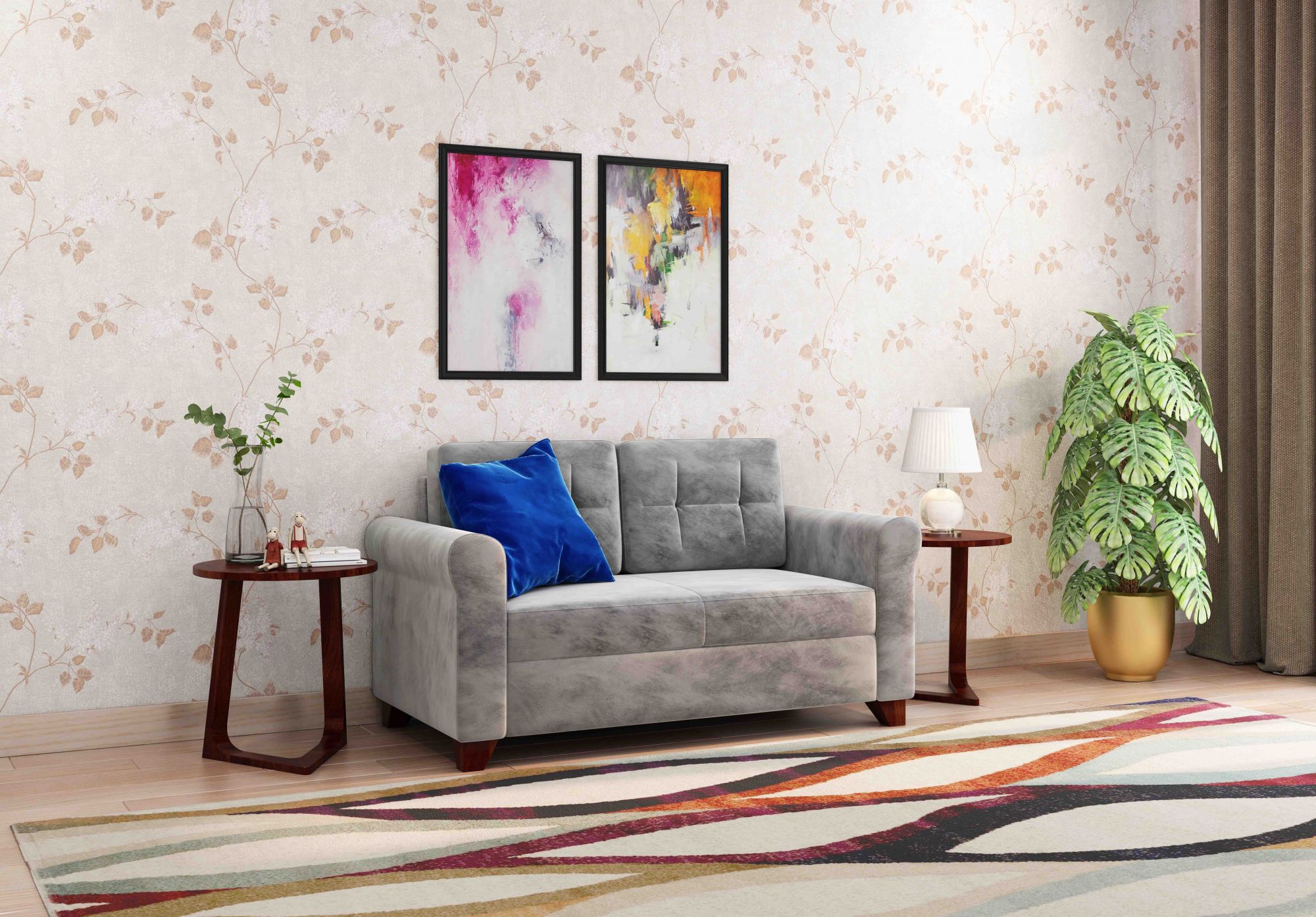 Monarch 2 Seater Fabric Sofa Set