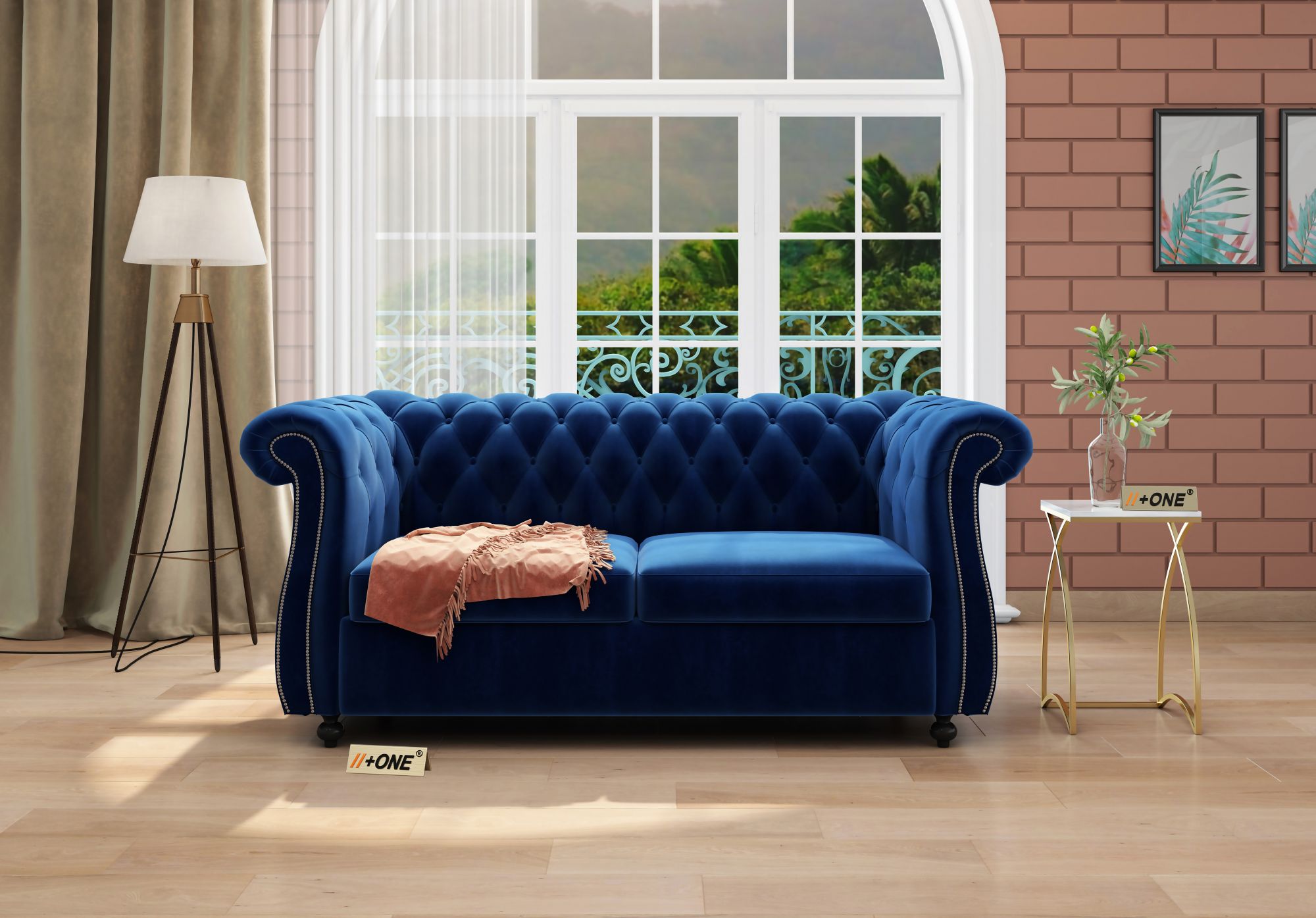 Lord Indigo Blue 2 Seater Sofa