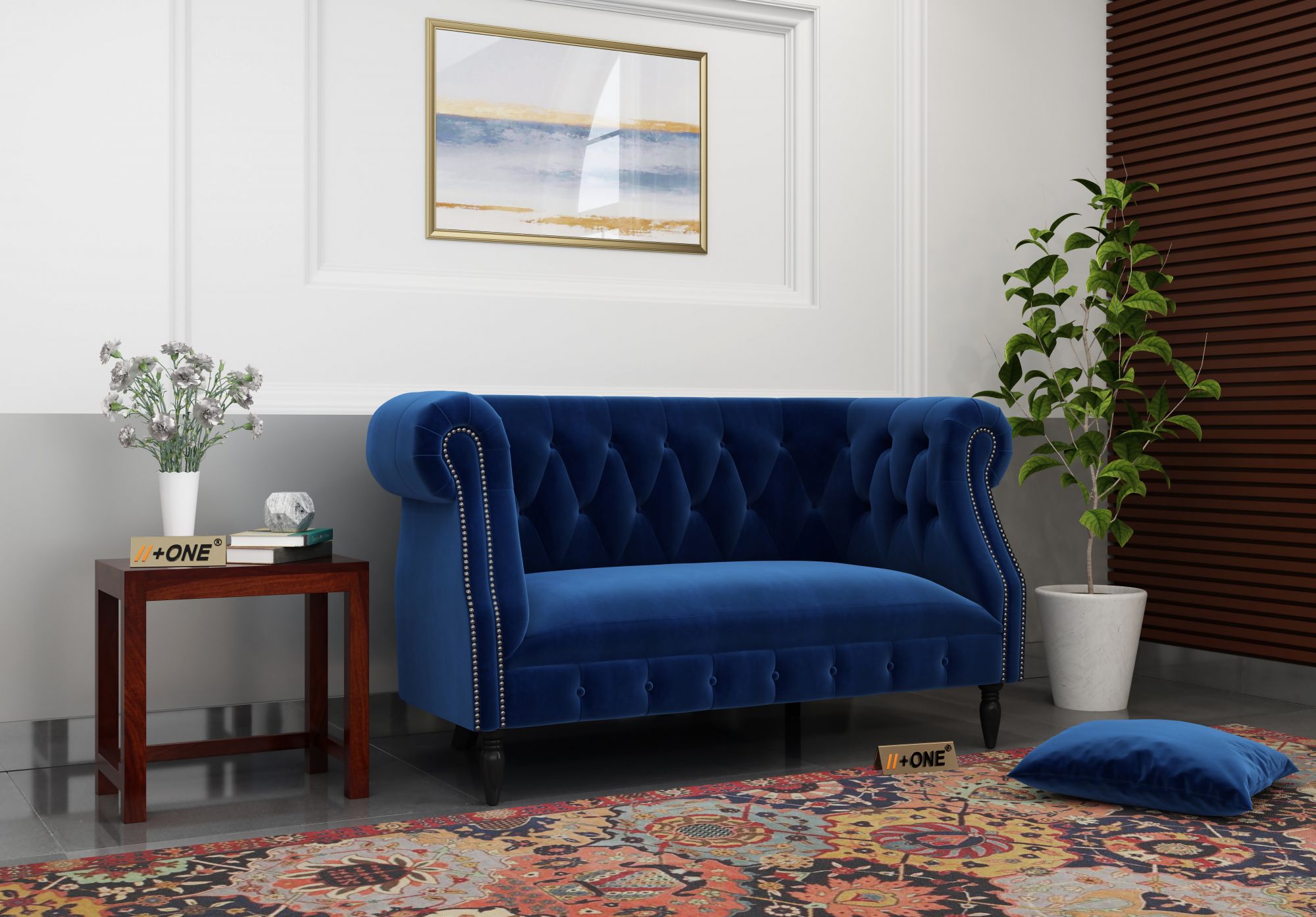 Baron Indigo Blue 2 Seater Sofa
