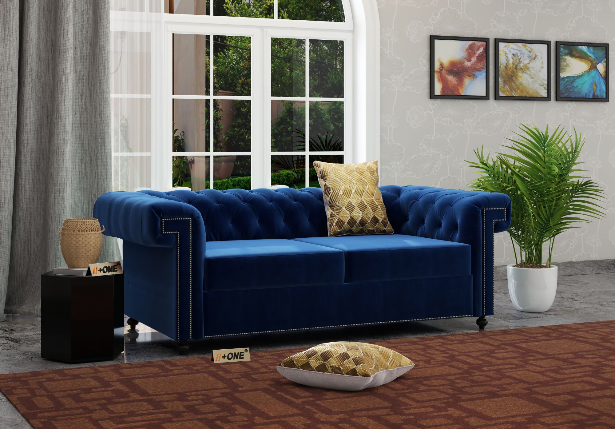 Octa Indigo Blue 2 Seater Sofa