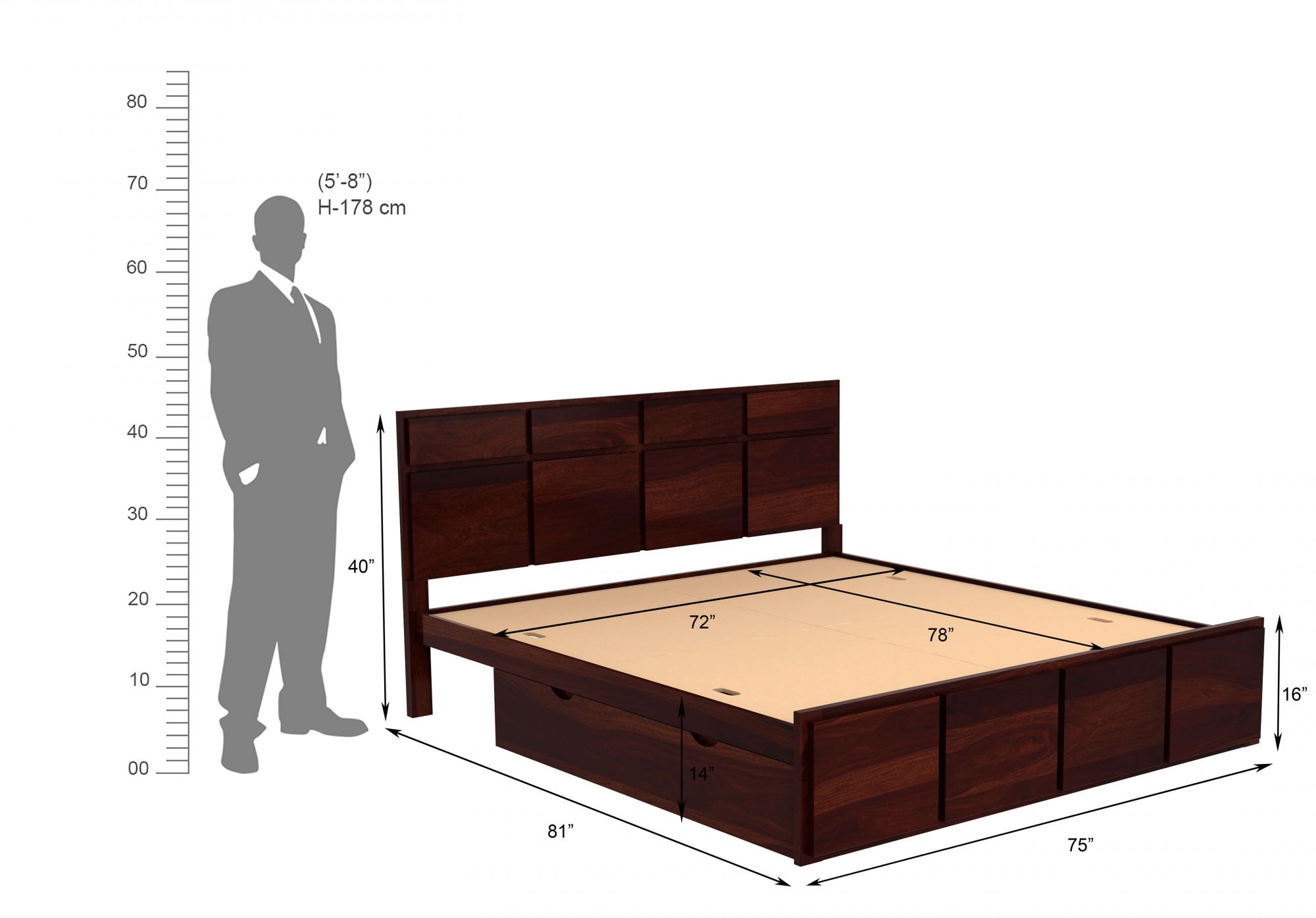 New Andrott Bed With Side Storage