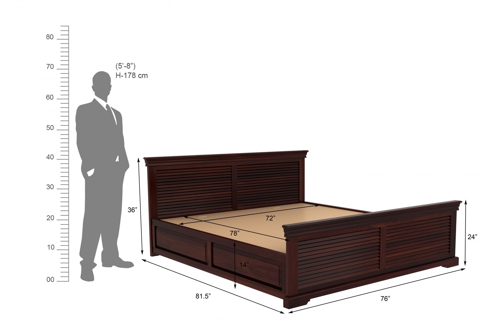 Barren Bed With Box Storage