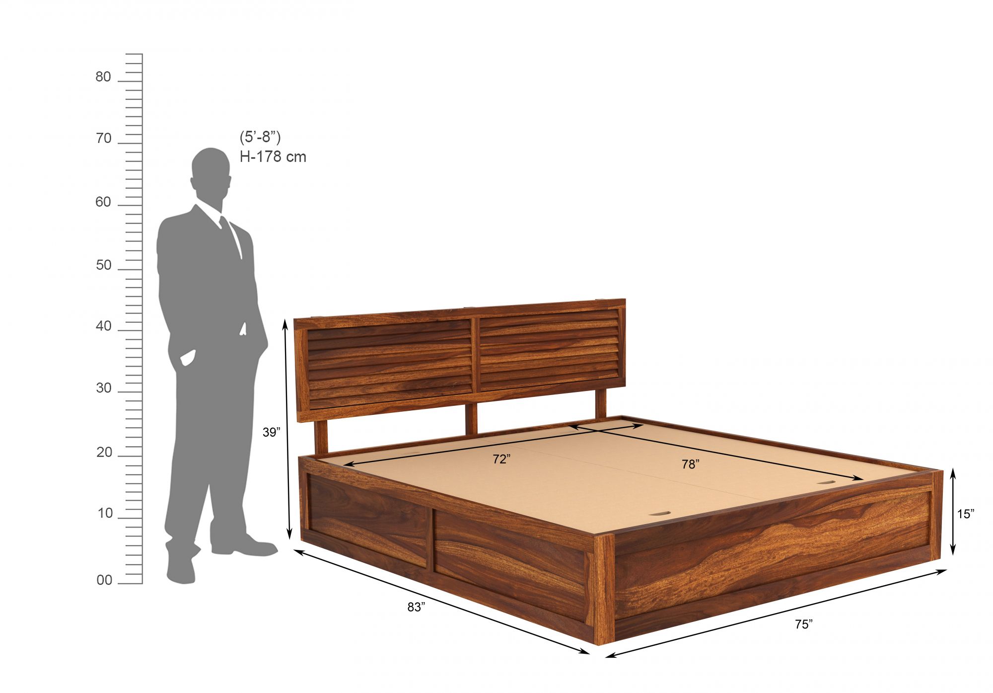 Tahura Bed With Front Storage