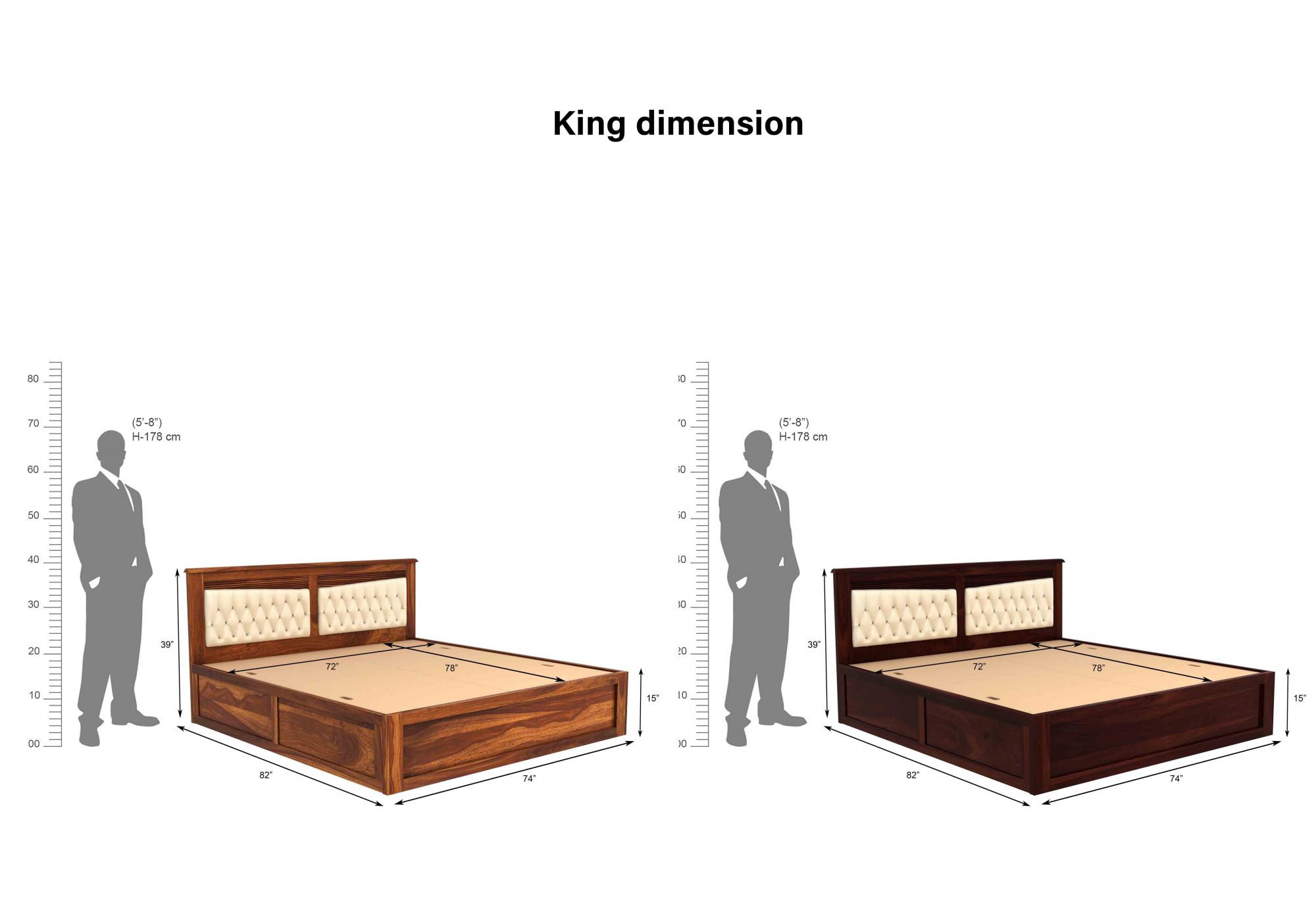 Spanish Sheesham Wood Bed With Box Storage