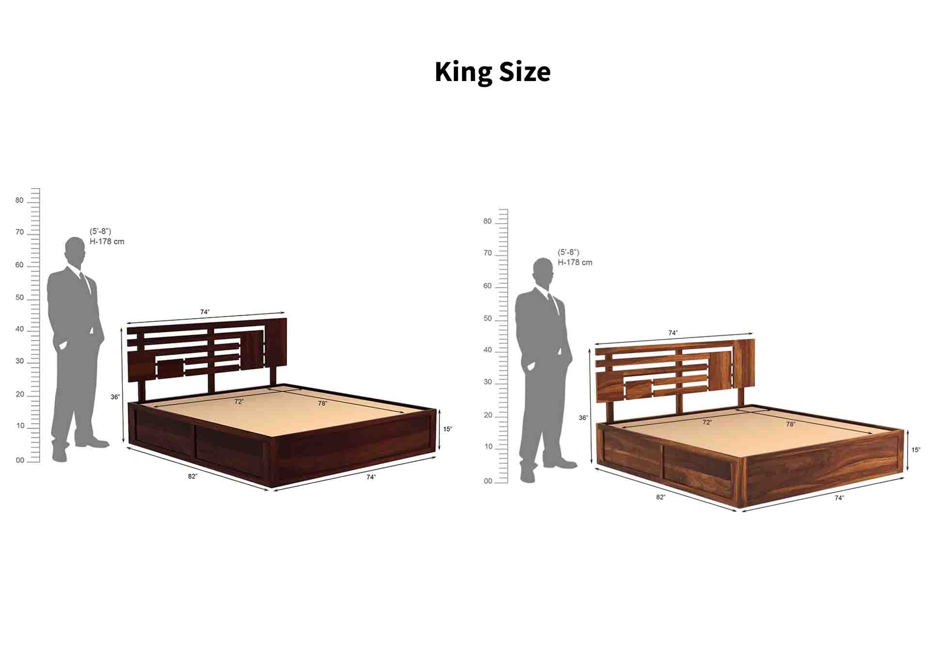 Borneo Sheesham Wood Bed With Hydraulic Storage