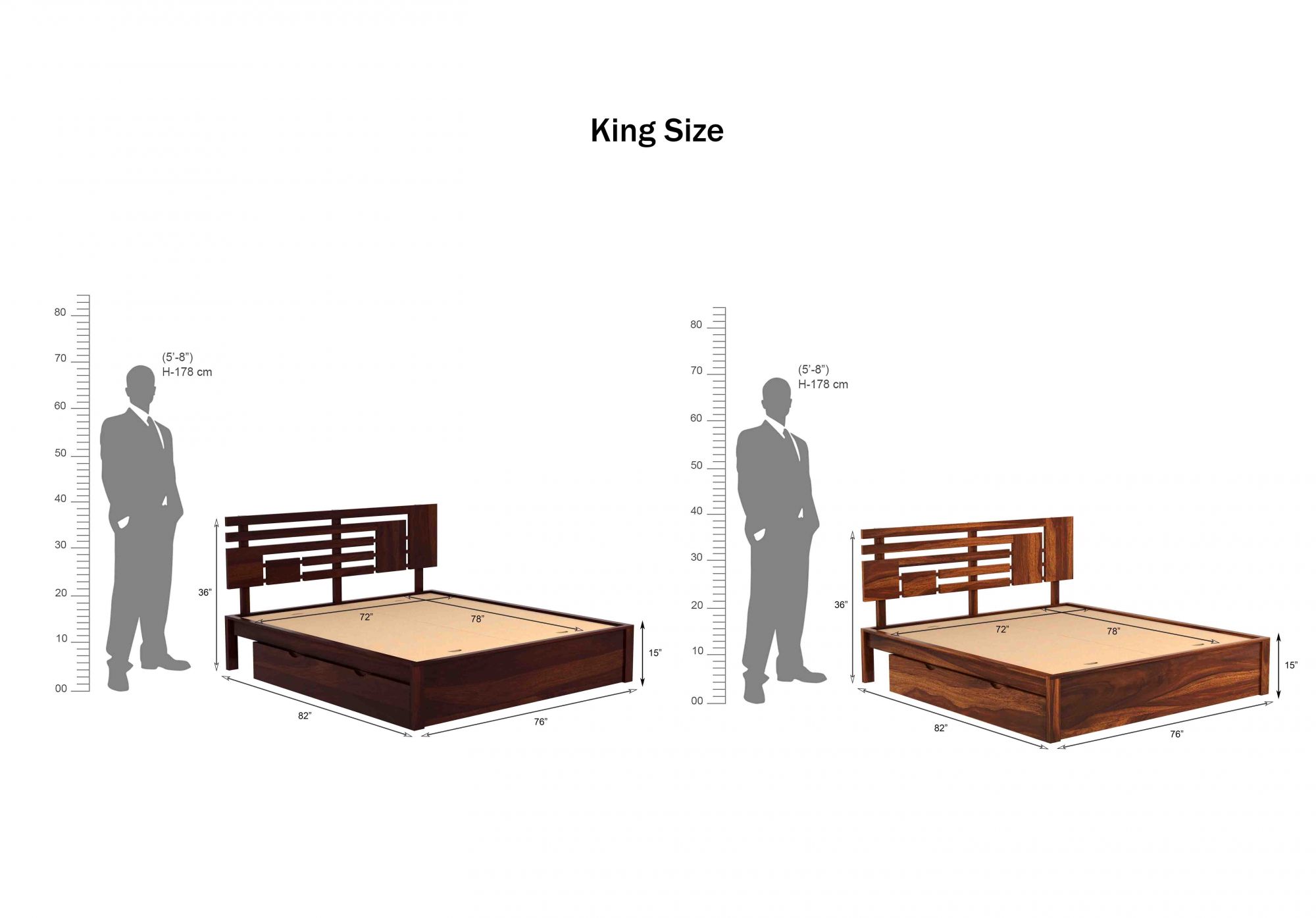 Borneo Bed With Side Drawer