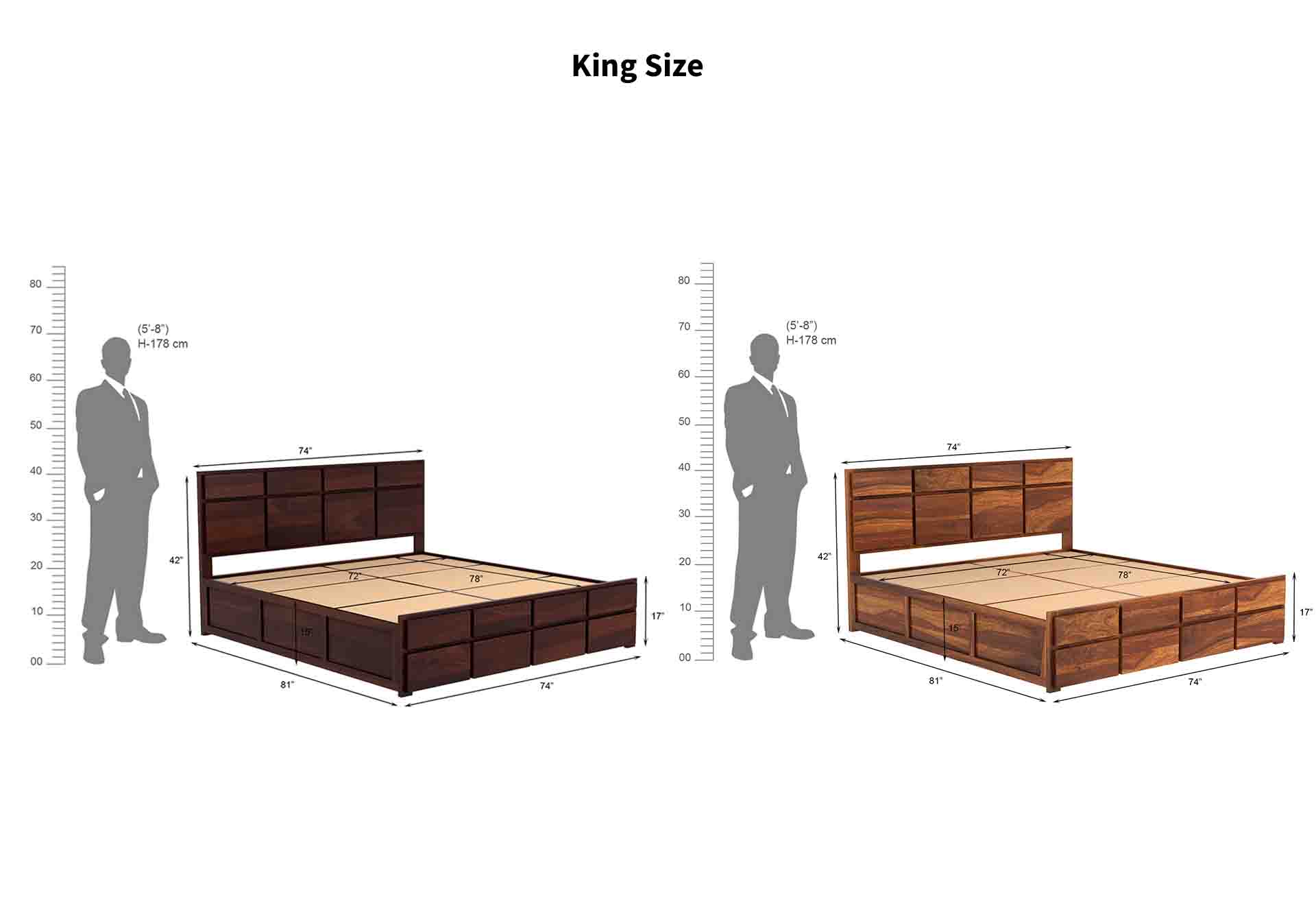 Andrott Sheesham Wood Bed with Box Storage