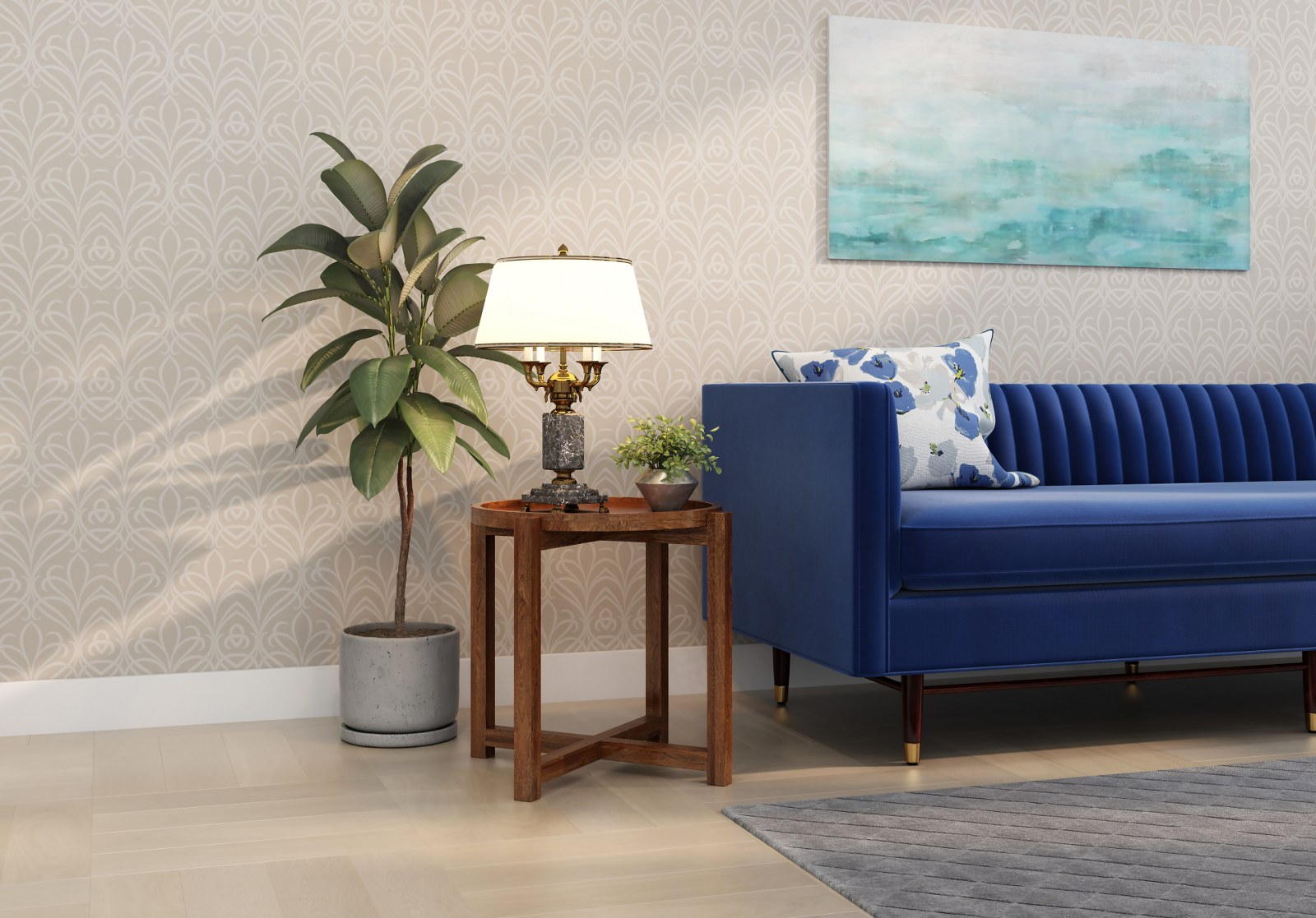 Tray Wooden Center Table Teak Finish