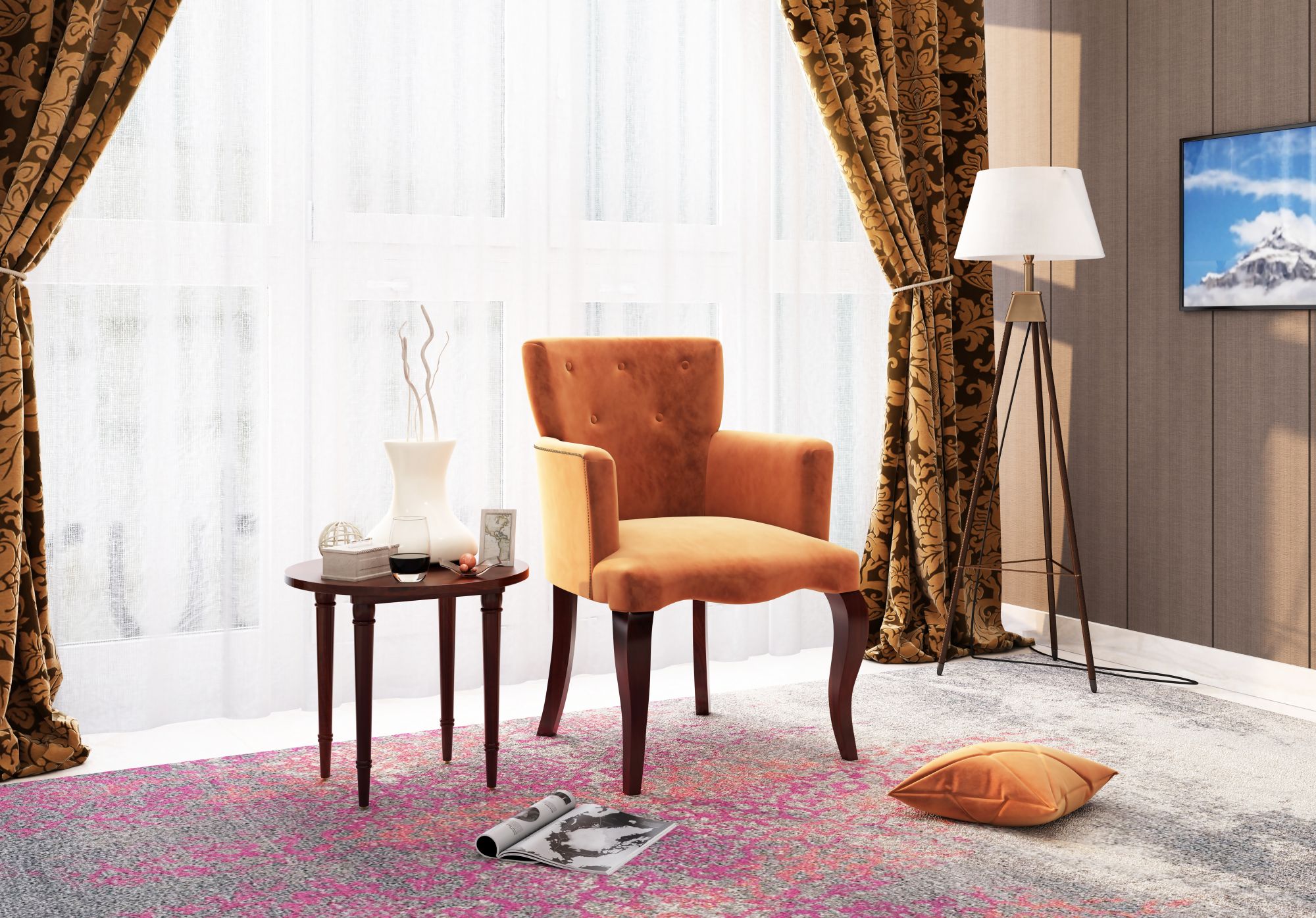 Crown Orange Lounge Chair