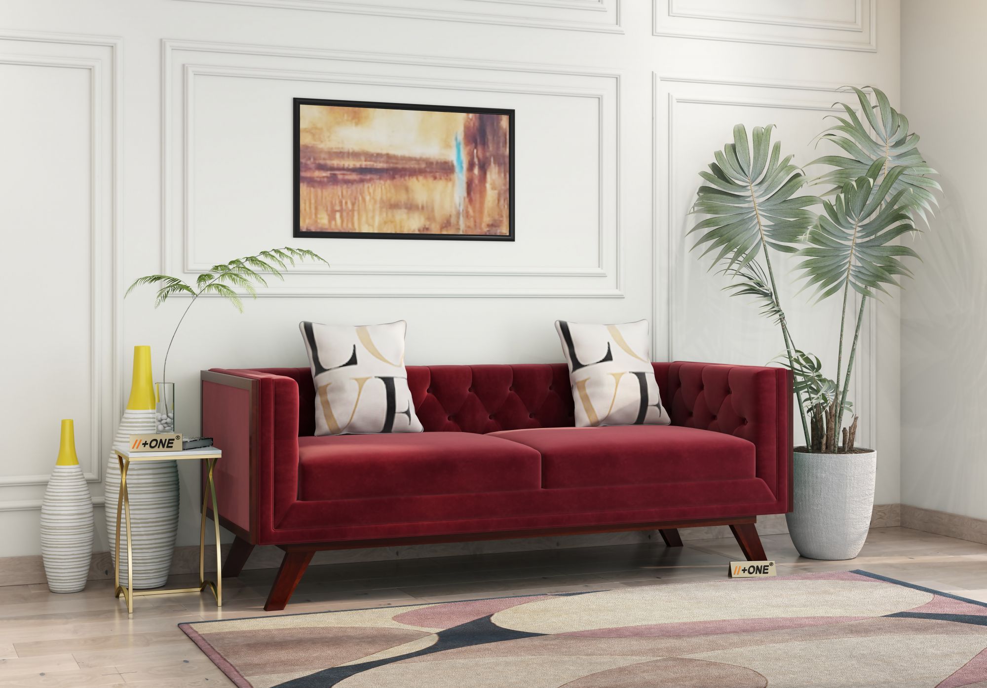Syros Pomegranate 3 Seater Sofa