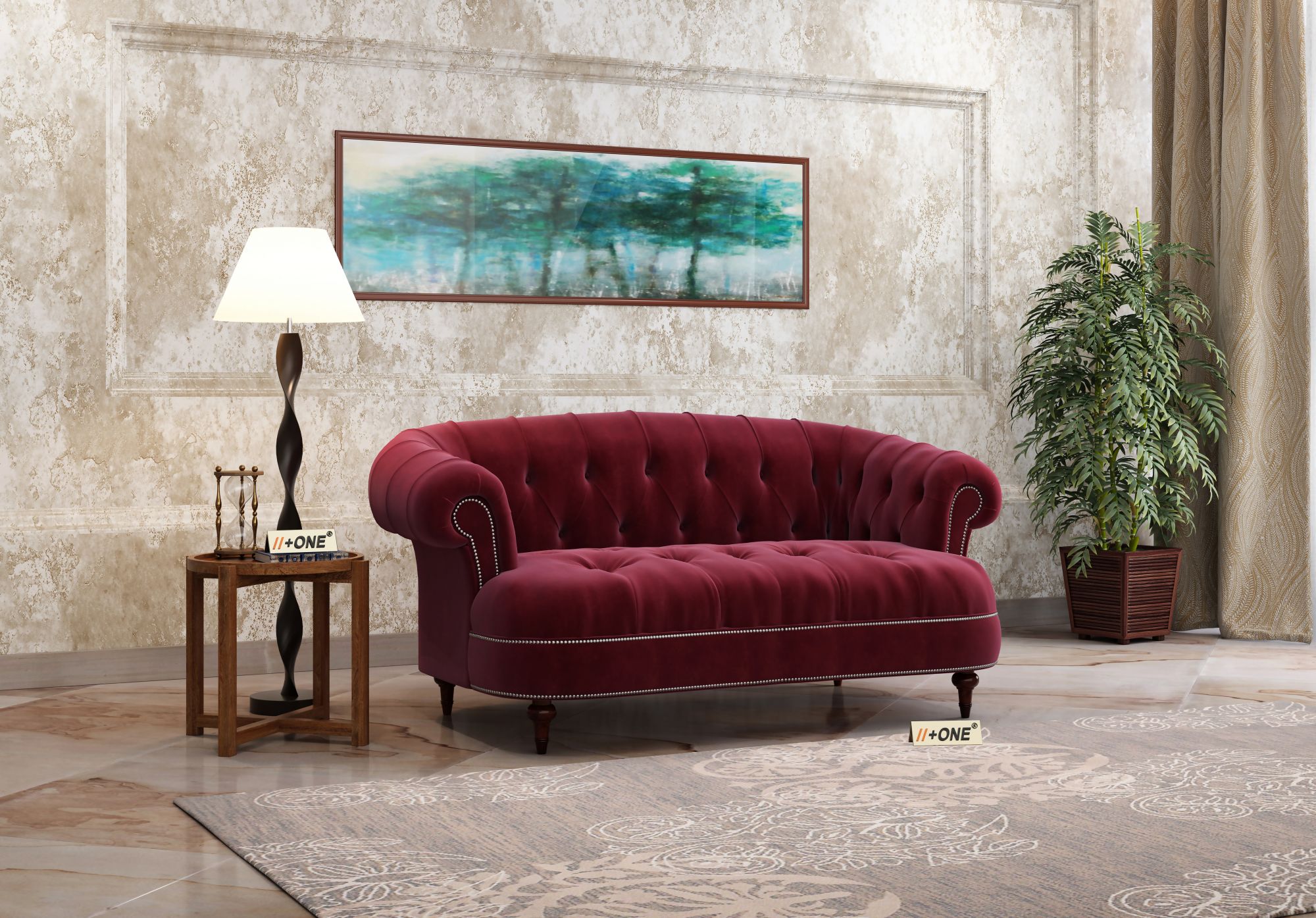 Duke Pomegranate 2 Seater Sofa