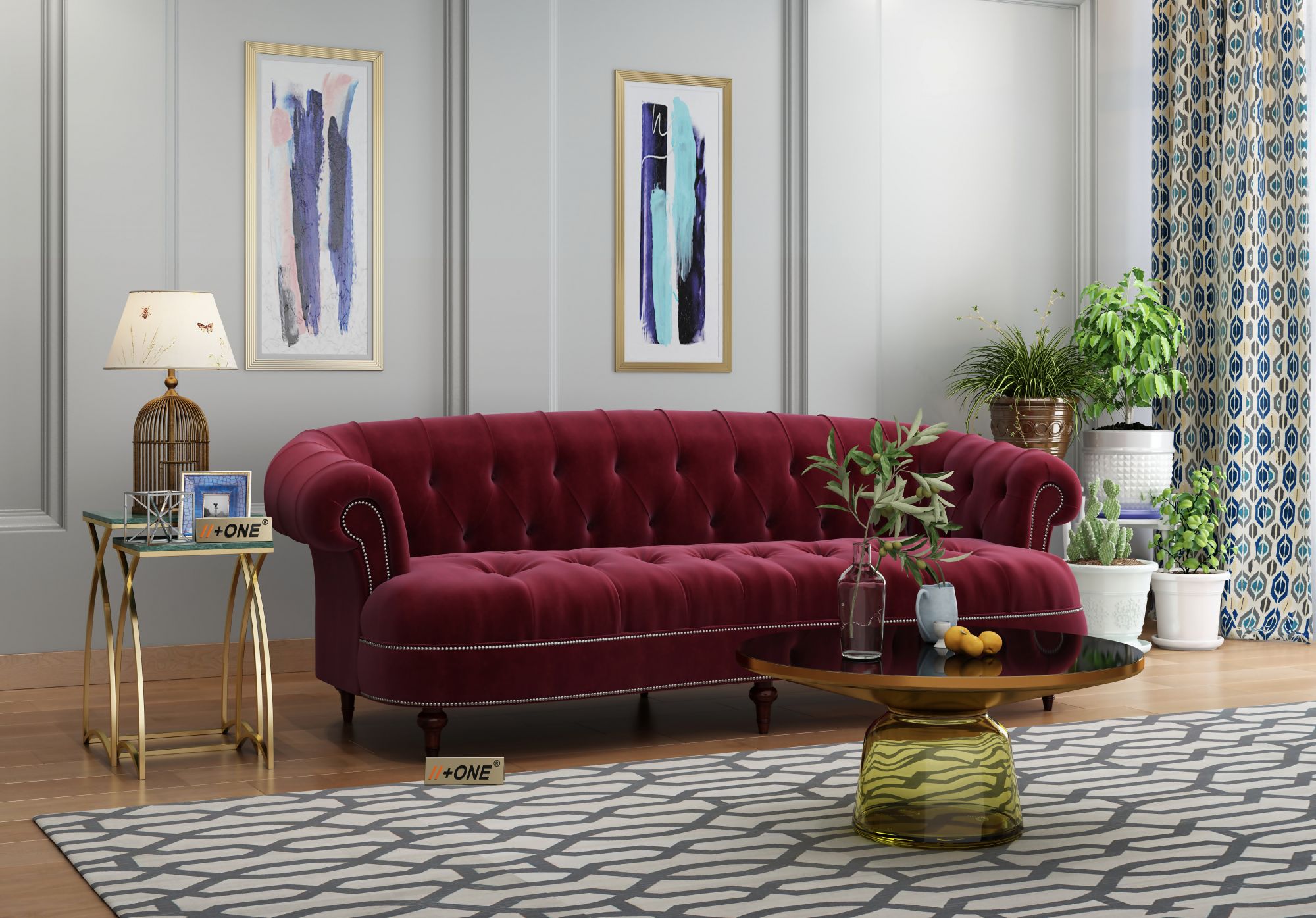 Duke Pomegranate 3 Seater Sofa