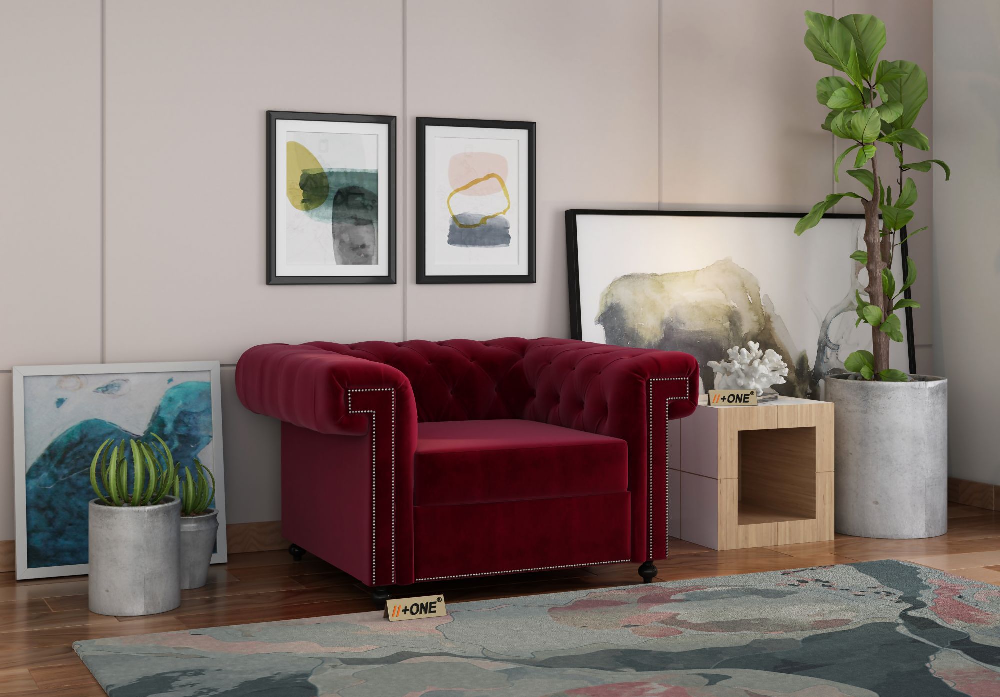 Octa Pomegranate 1 Seater Sofa