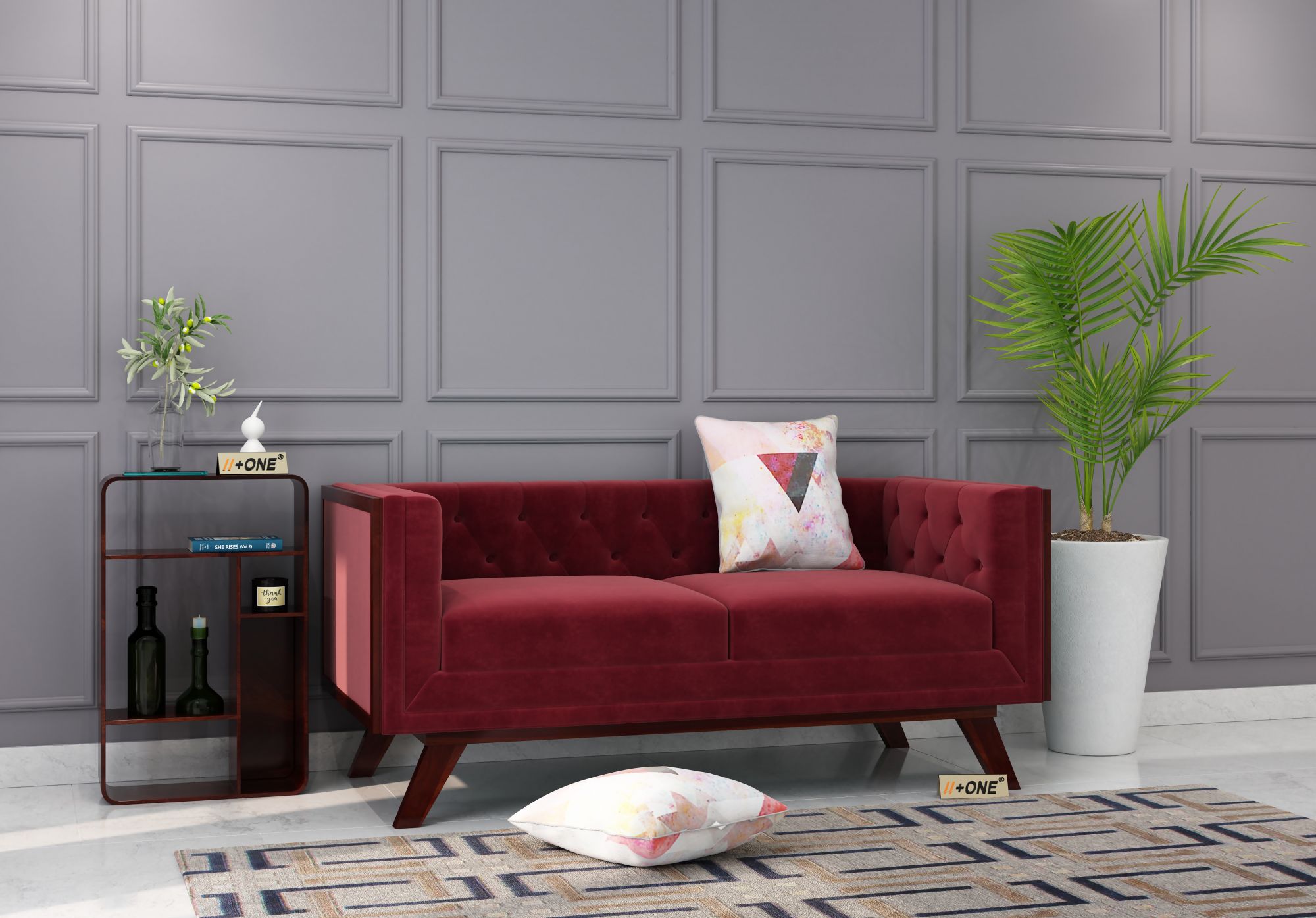 Syros Pomegranate 2 Seater Sofa
