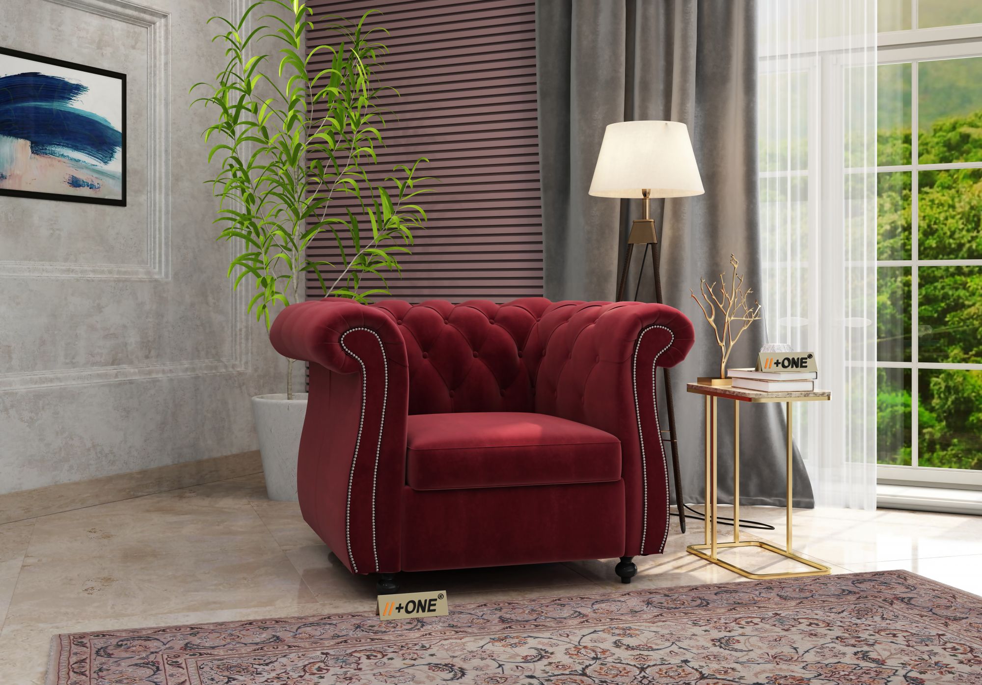 Lord Pomegranate 1 Seater Sofa