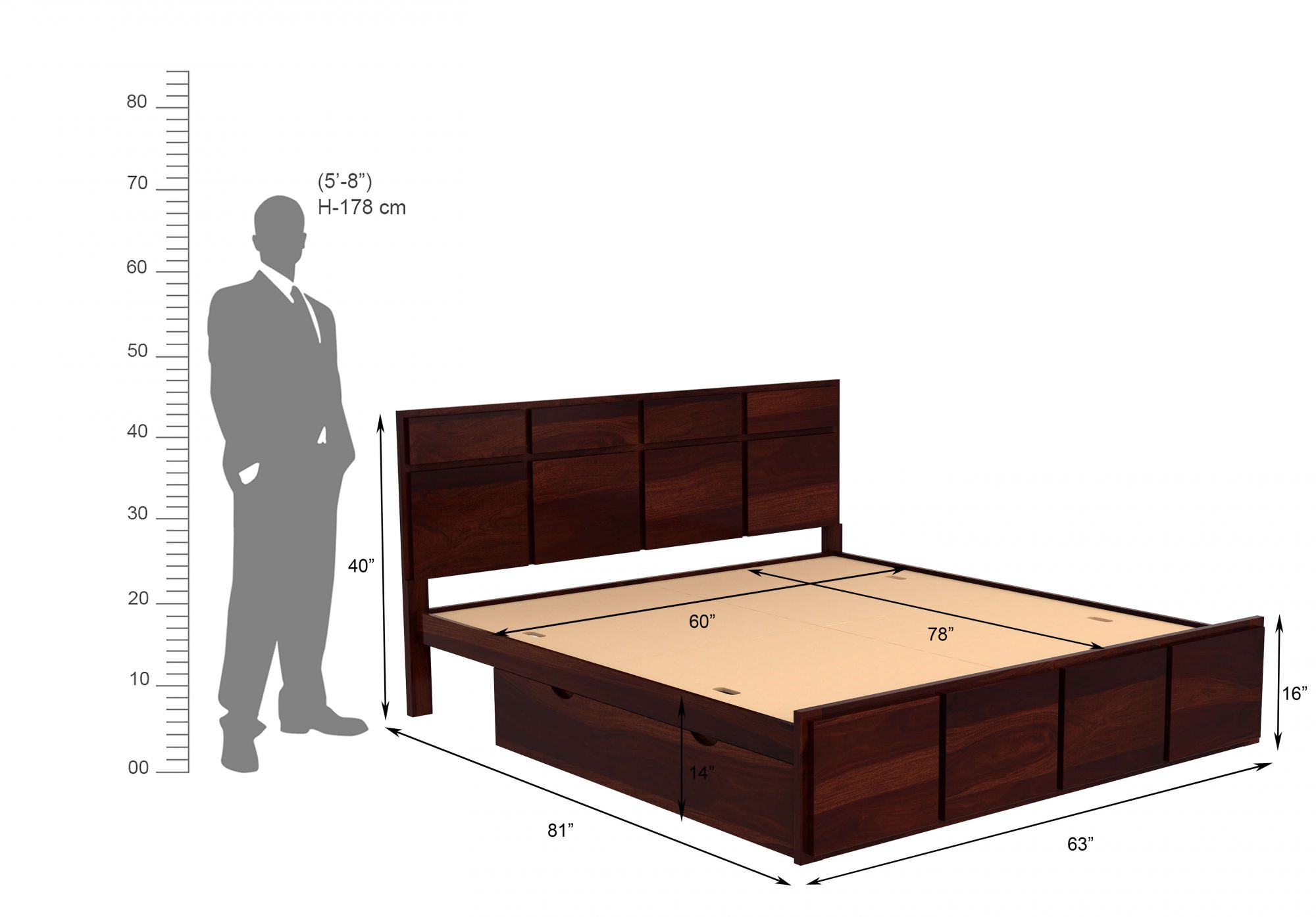 New Andrott Bed With Side Storage