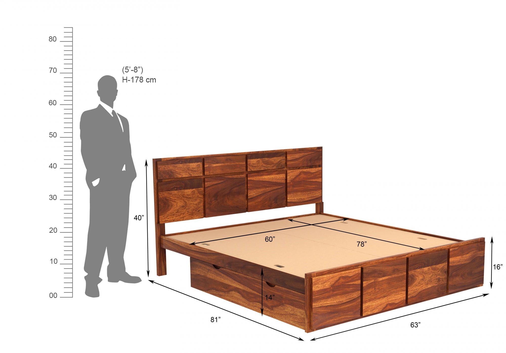 New Andrott Bed With Side Storage