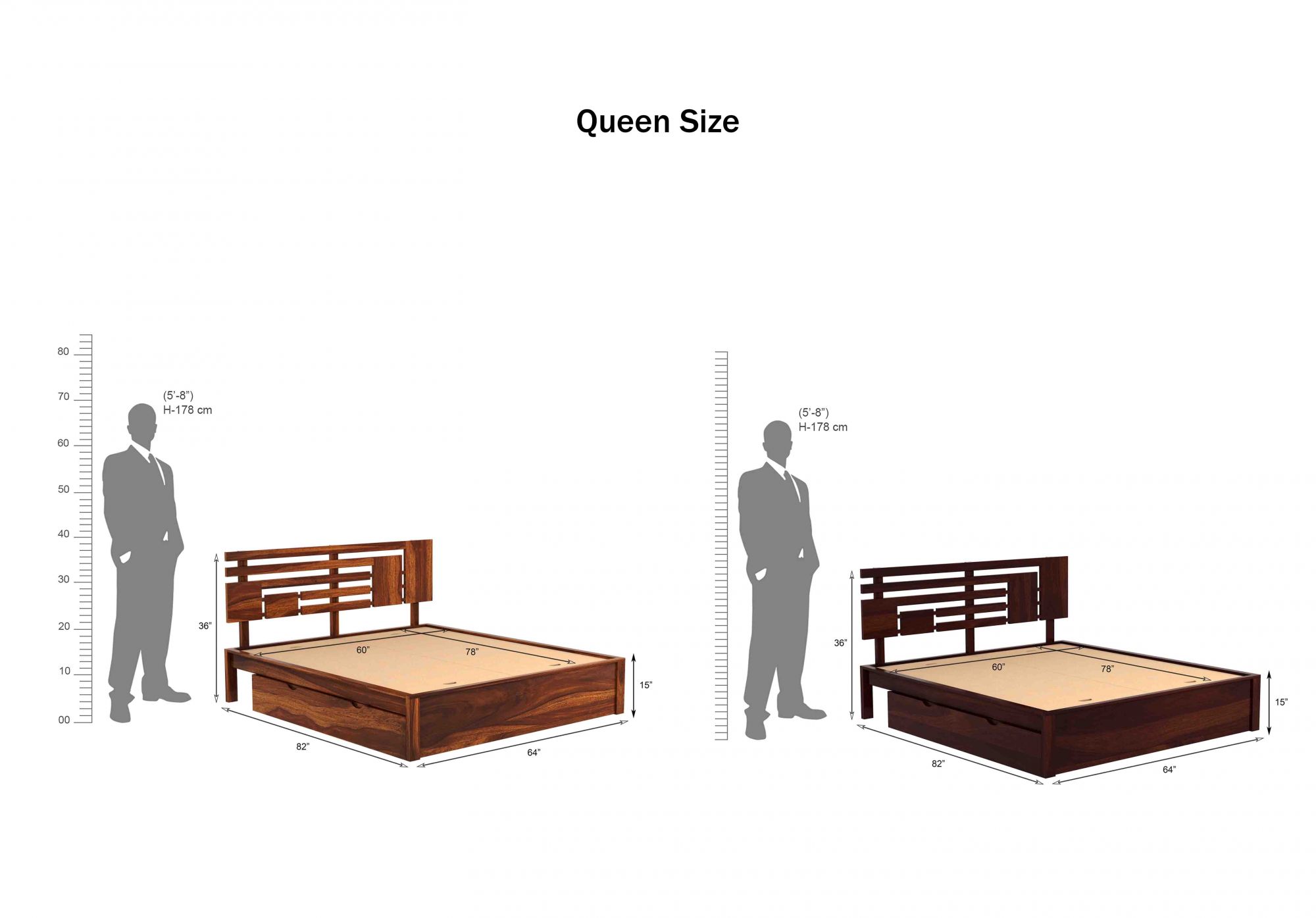 Borneo Bed With Side Drawer