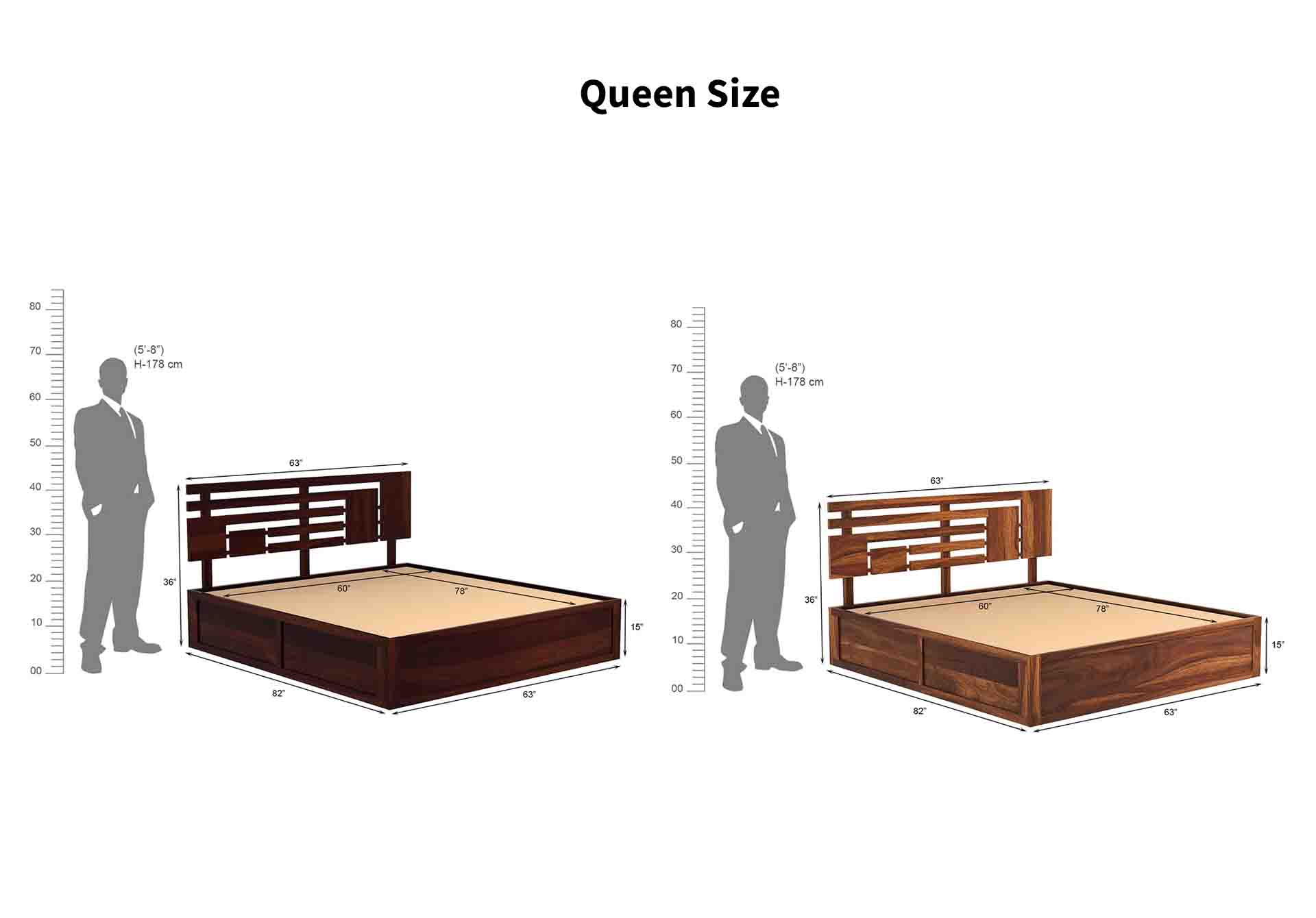 Borneo Sheesham Wood Bed With Hydraulic Storage