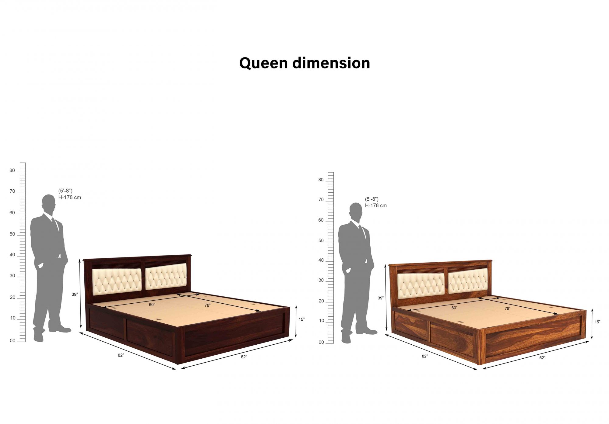 Spanish Sheesham Wood Bed With Box Storage