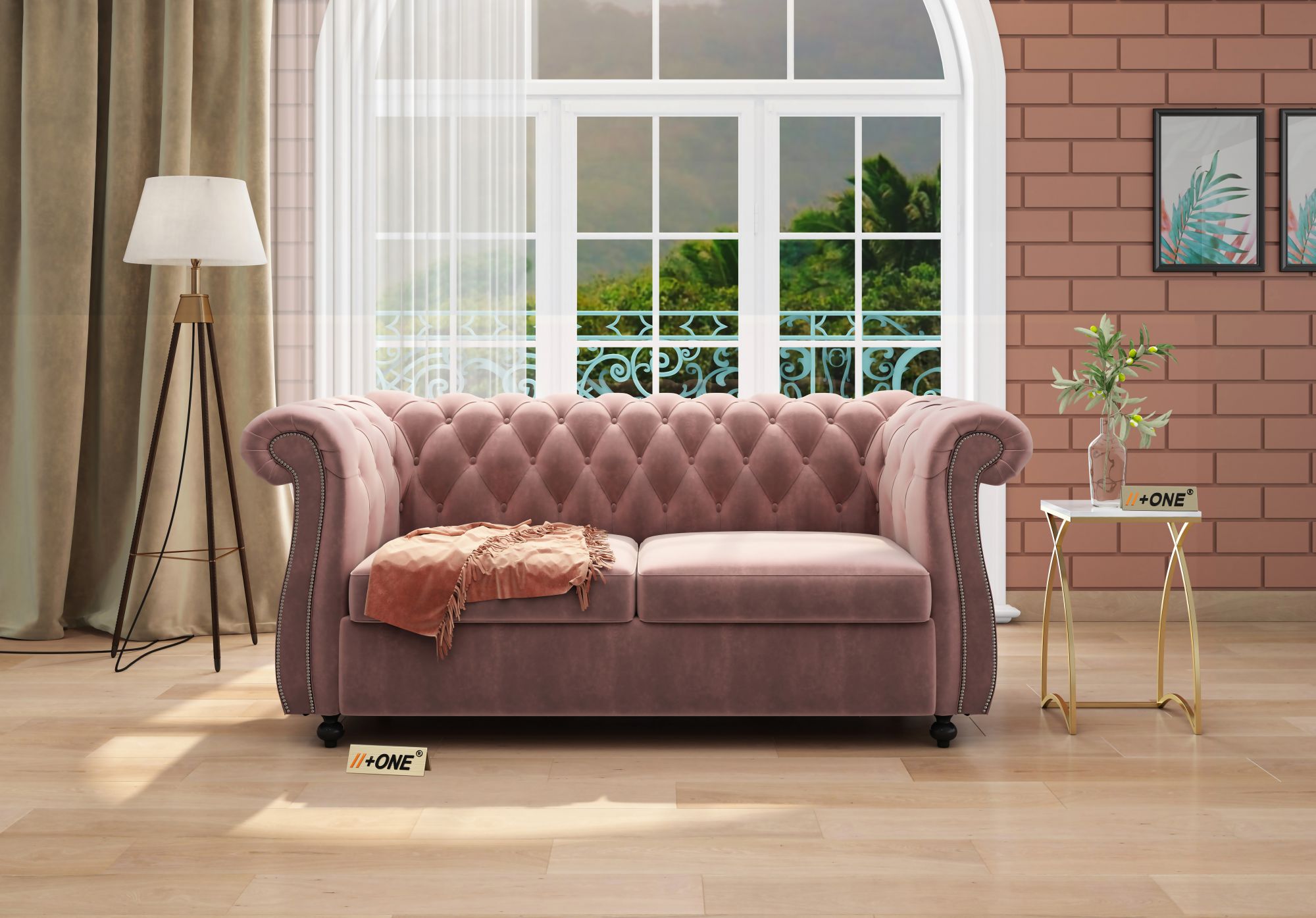 Lord Rose Dust 2 Seater Sofa