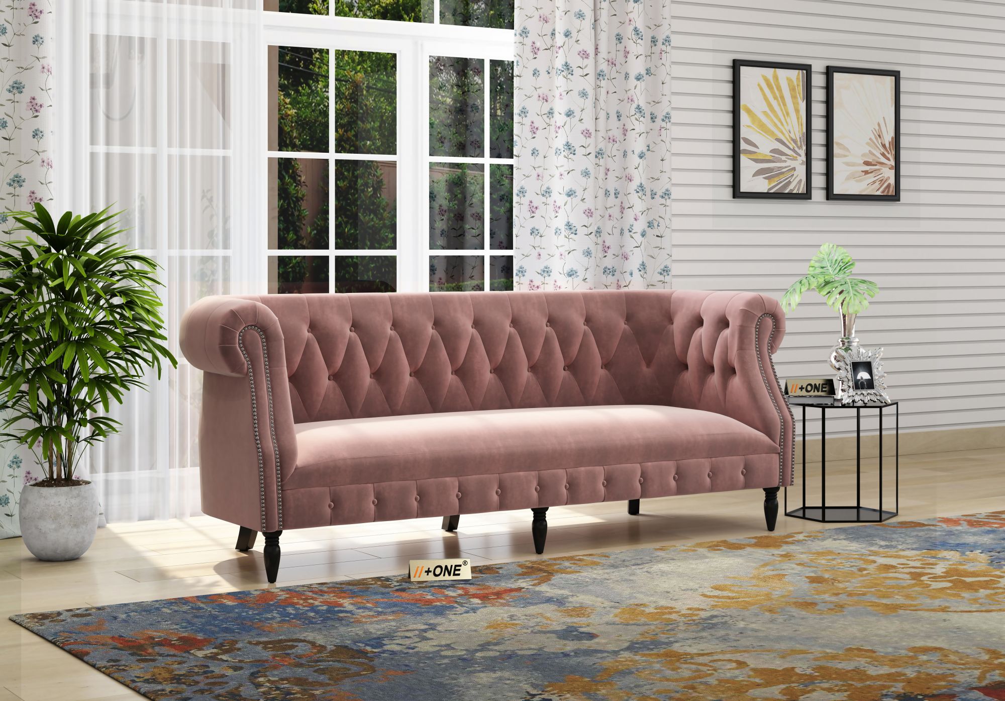 Baron Rose Dust 3 Seater Sofa