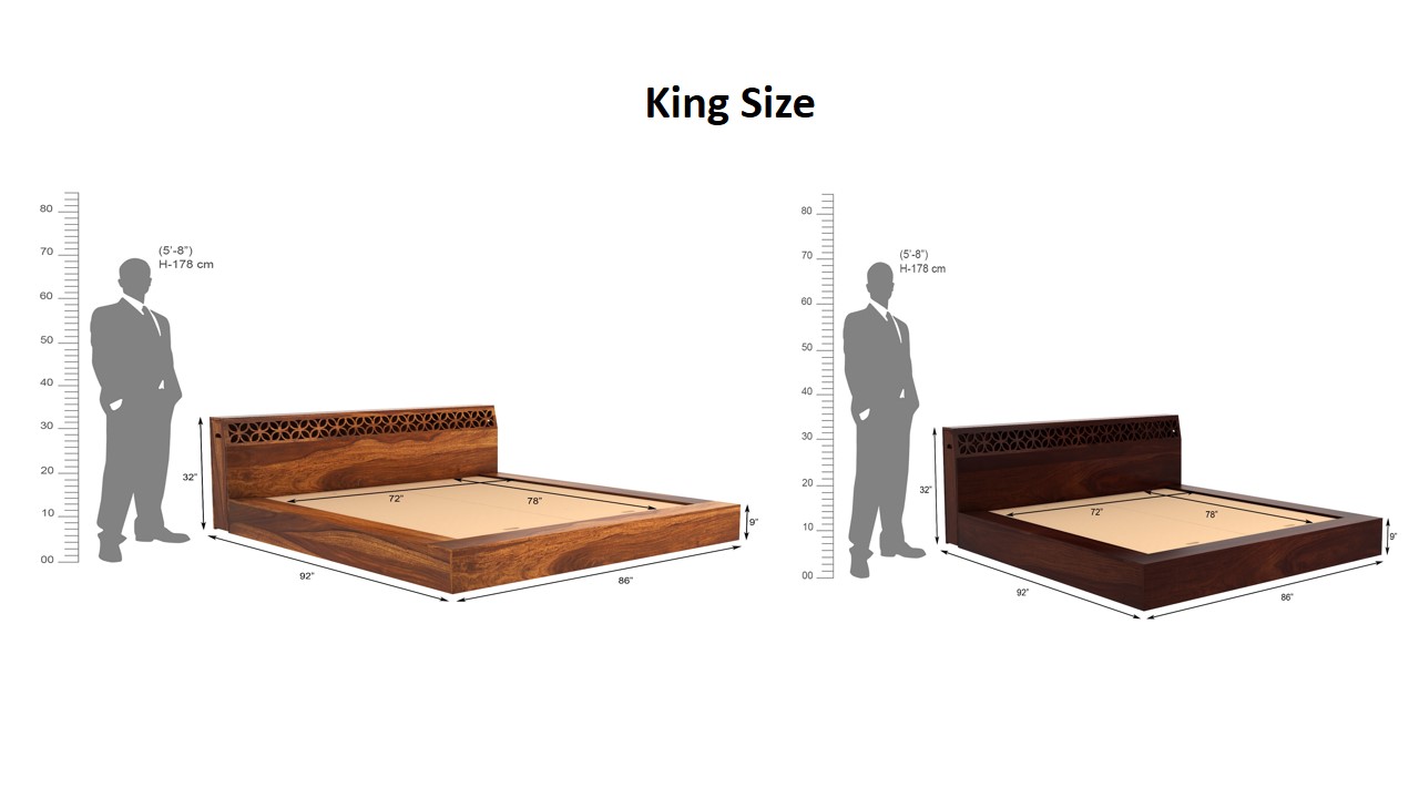 Paragon Bed Without Storage king Size Teak Finish