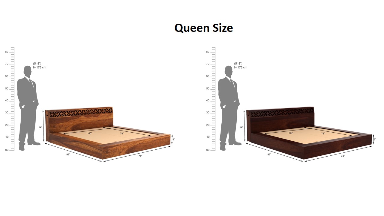 Paragon Bed Without Storage king Size Teak Finish