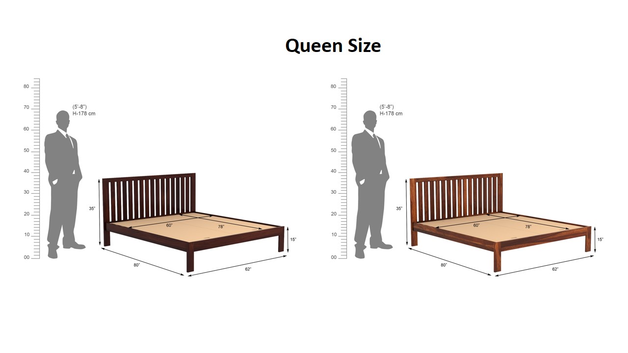 Caviar Bed Without Storage King Size Walnut Finish