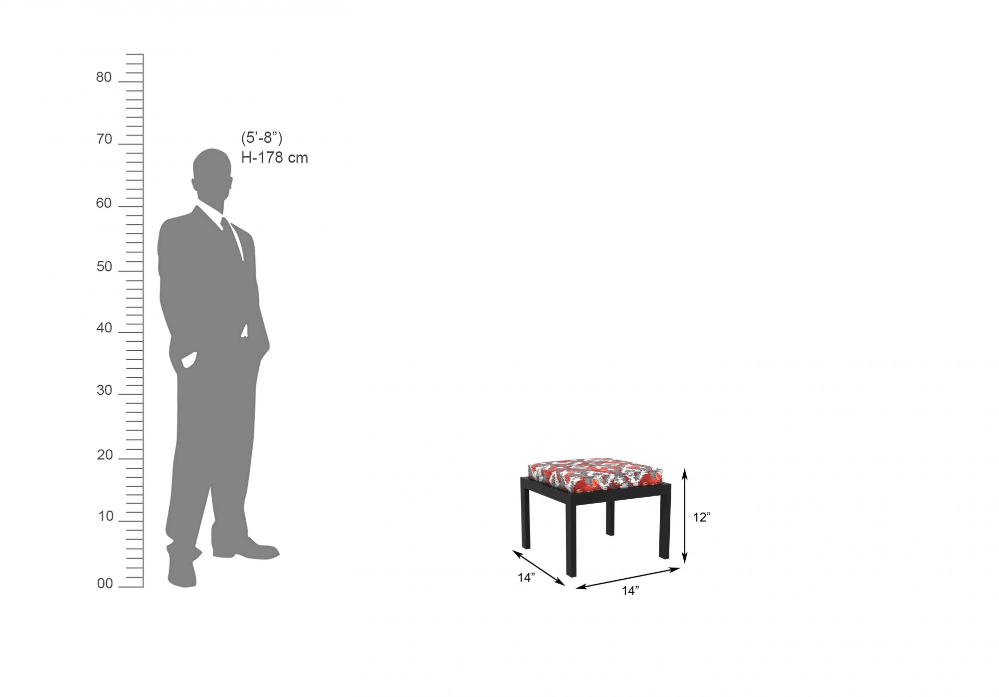 Falon 4 Stool Coffee Table Brown Walnut