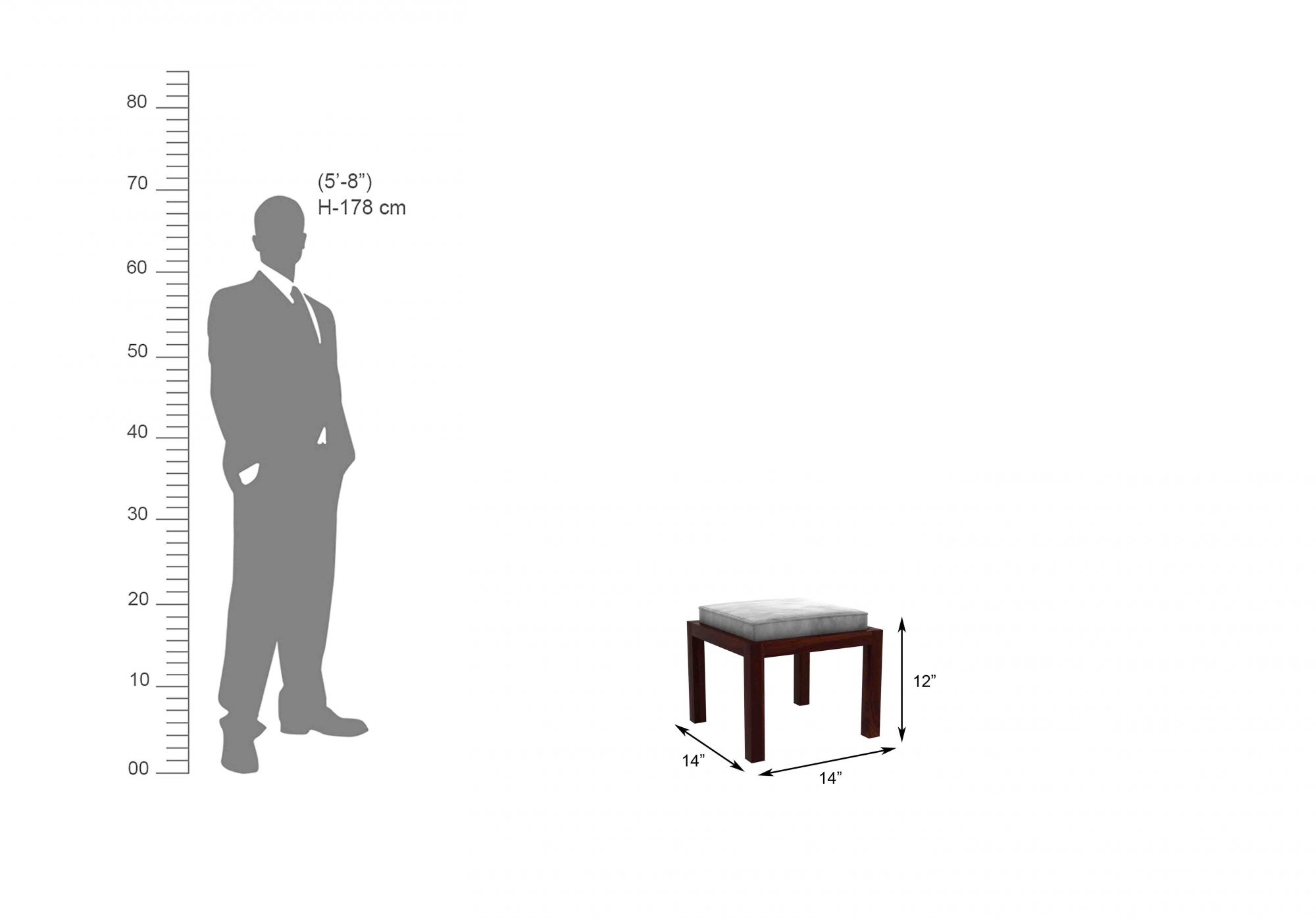 Timor Sheesham Wood Coffee Table with Stools Walnut Grey