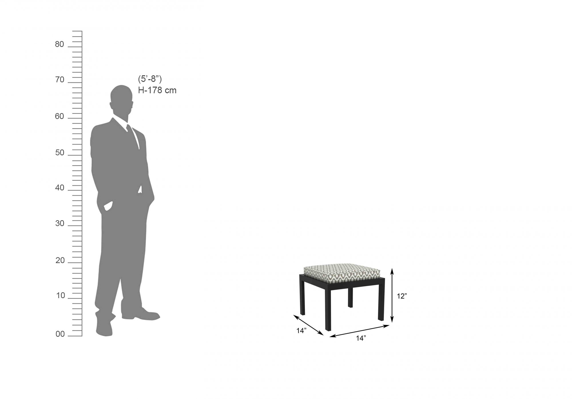 Falon 4 Stool Coffee Table Grey Walnut