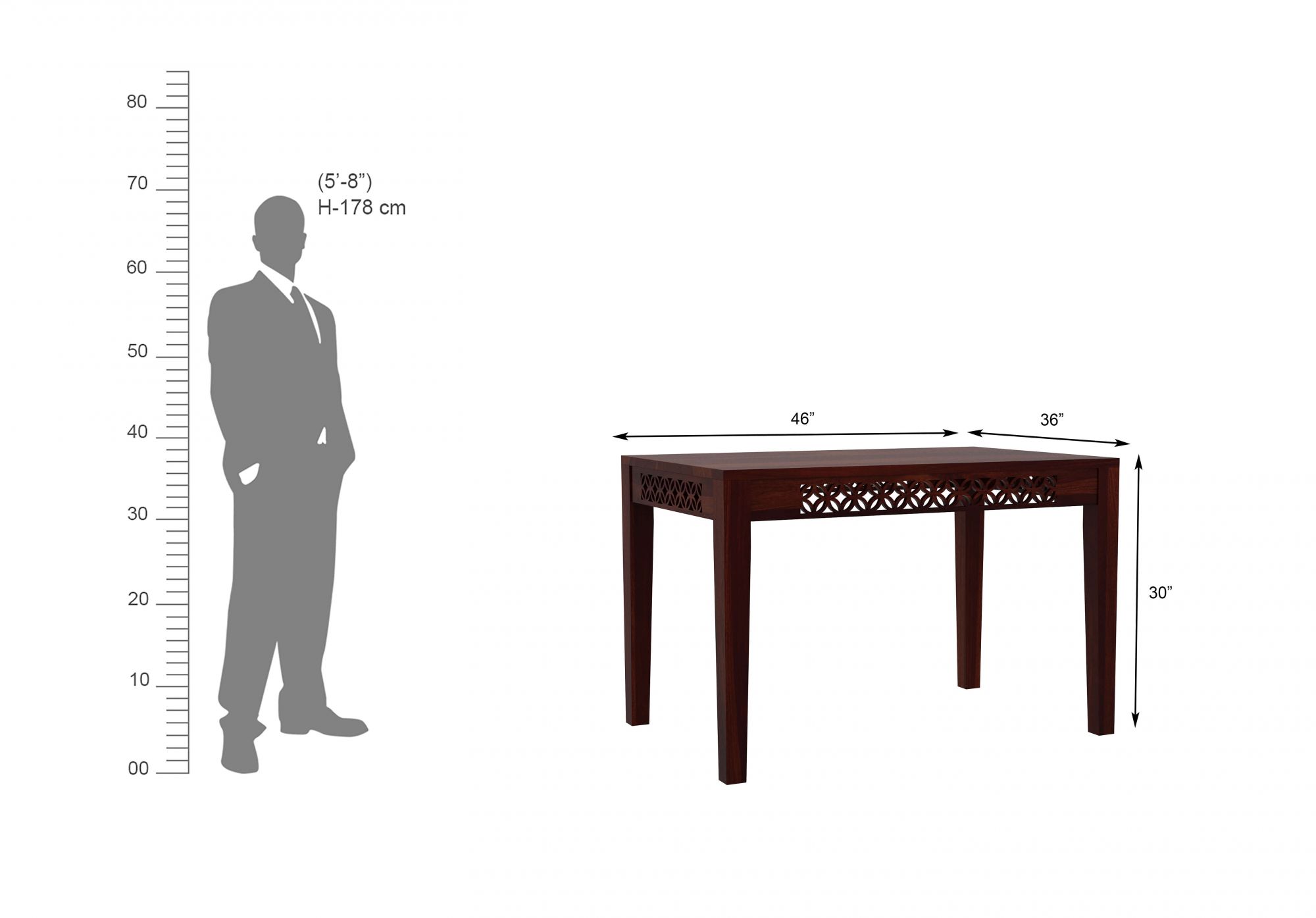 Malta Sheesham Wood Dining Table 4 Seater